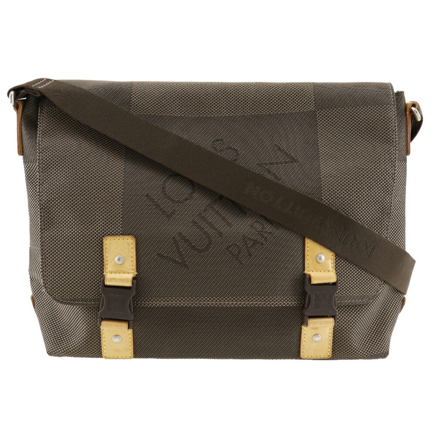 LOUIS VUITTON Roux Shoulder Bag Damier Jean Canvas Tail Made in Brown Crossbody 2way A4 Flap Men's