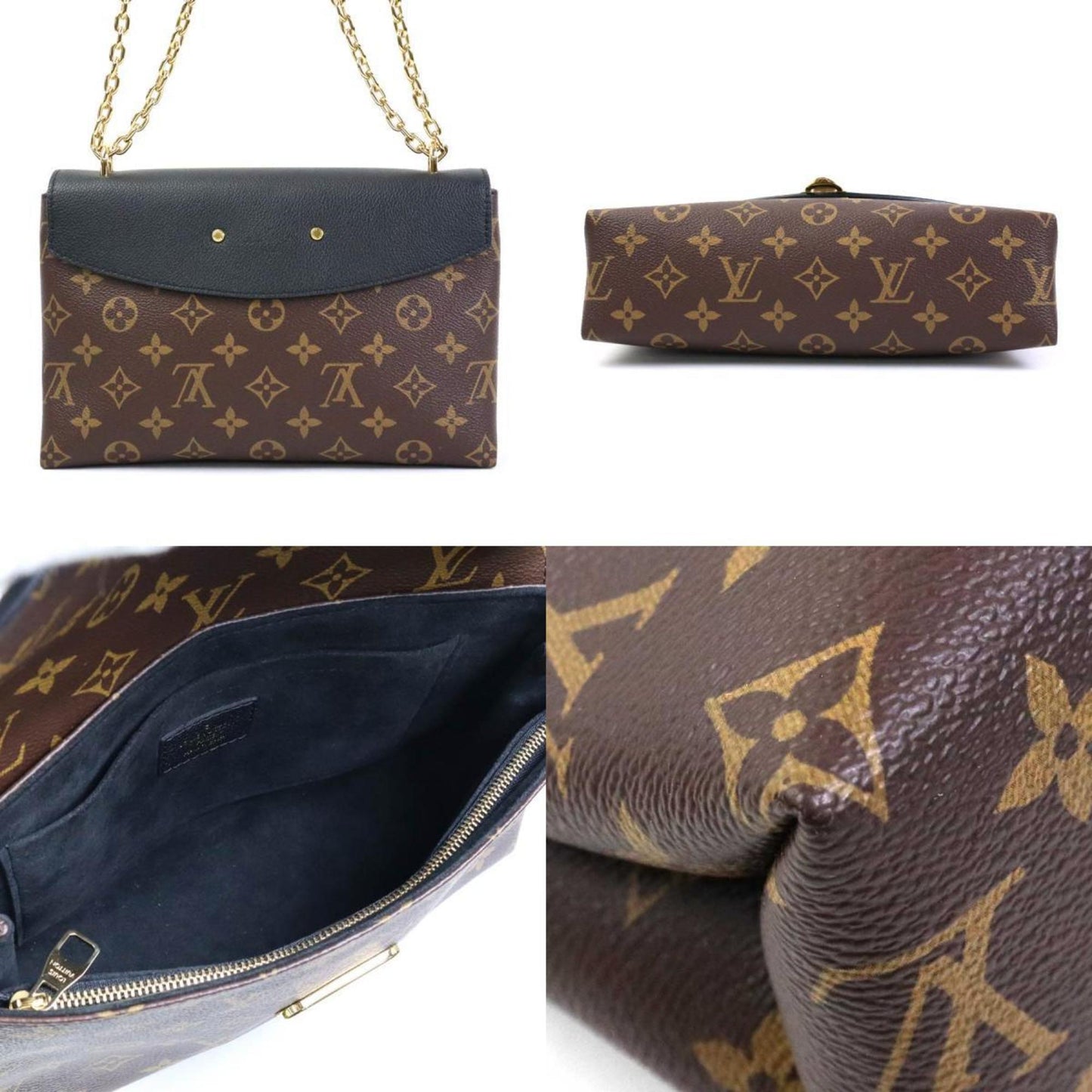 LOUIS VUITTON Shoulder Bag Monogram Sample Seed Canvas/Leather Brown/Black/Red Gold Women's