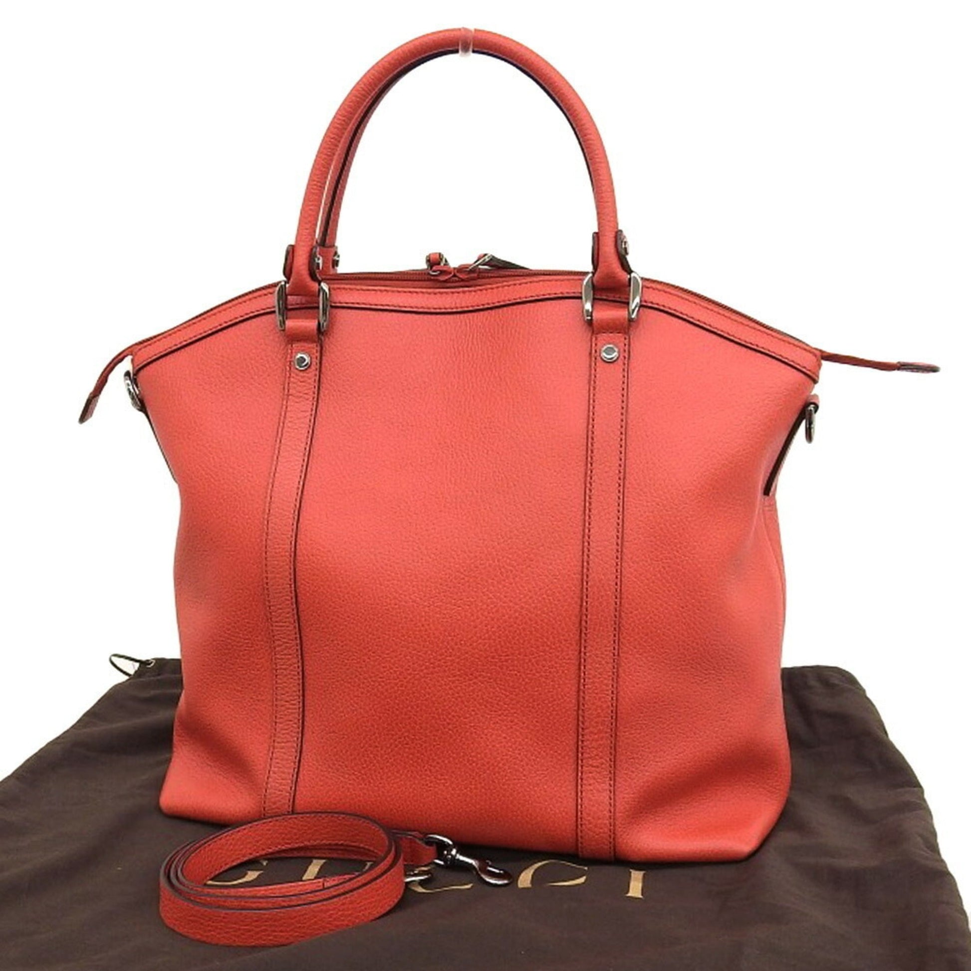 Gucci Red Leather Shoulder Bag Style 2