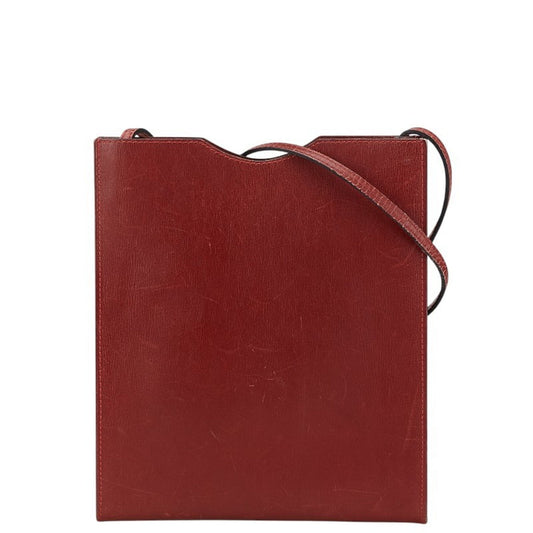 Hermes Bordeaux Red Color Box Calf Leather Shoulder Bag ( )