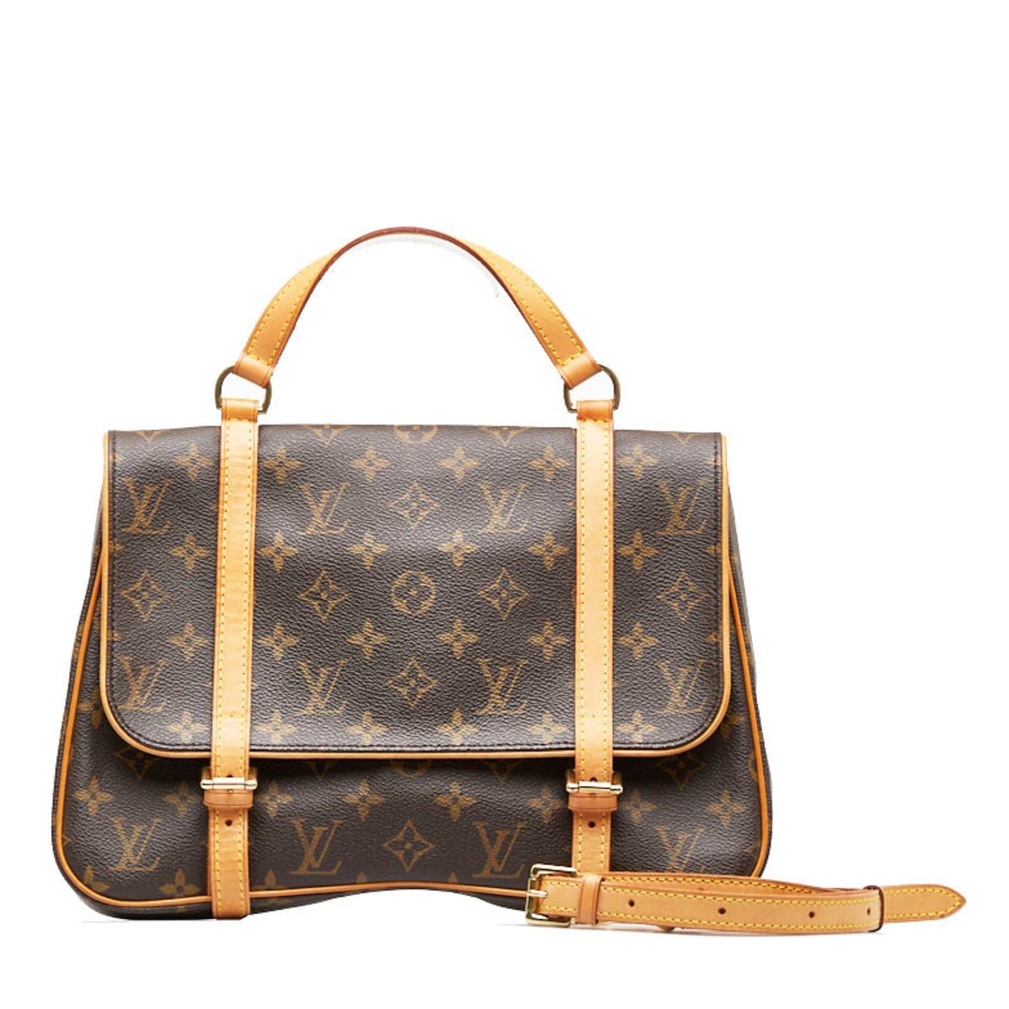 LOUIS VUITTON Monogram Marel Sack Ad Rucksack Backpack Brown PVC Leather Ladies