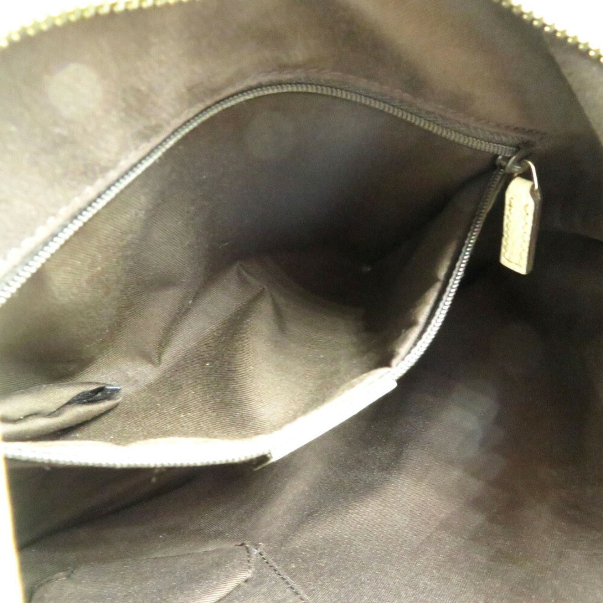 Gucci Abbey Beige Leather Canvas Shoulder Bag