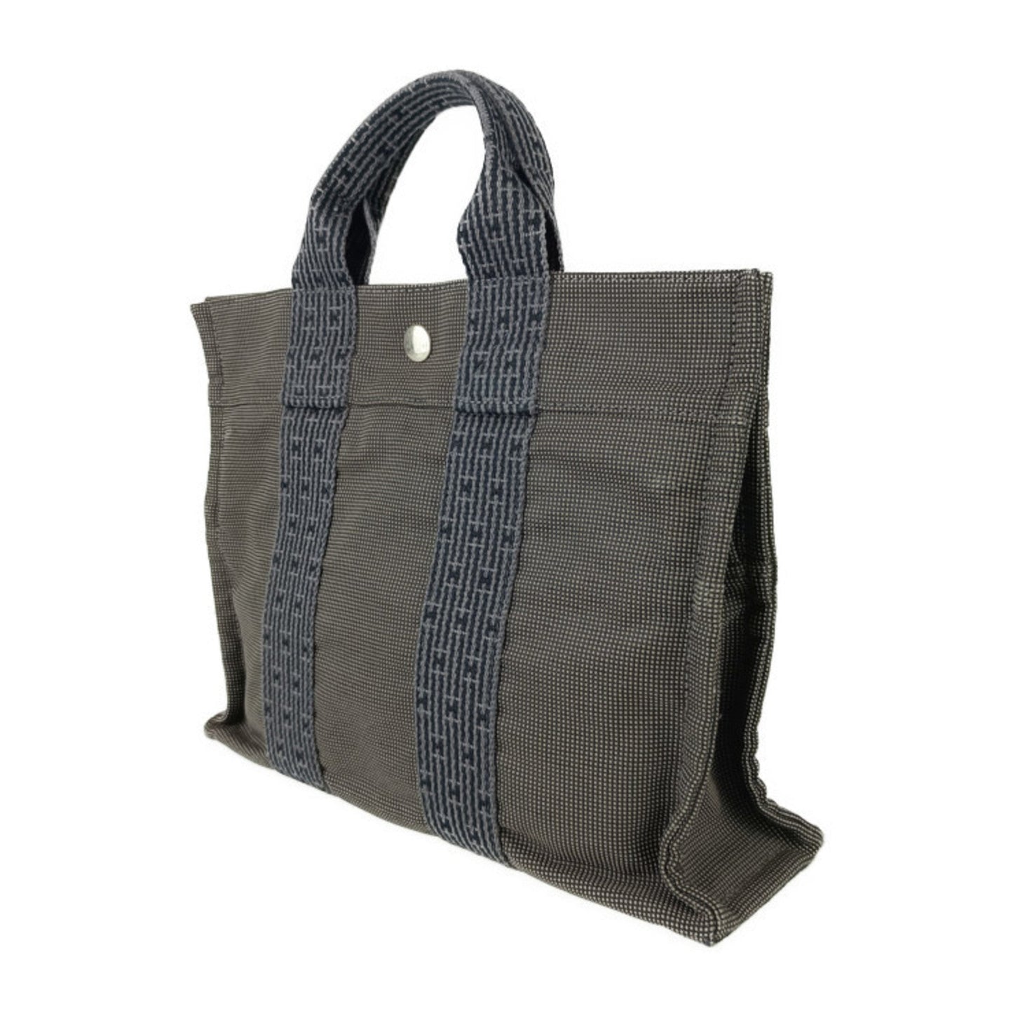 Hermes Gray Canvas Handbag Tote Bag ( )