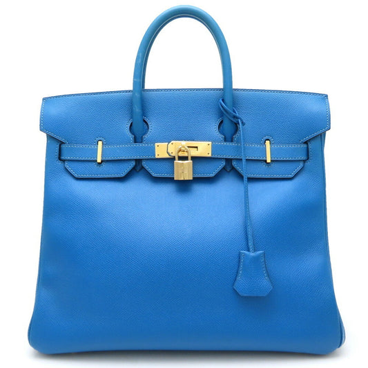 Hermes Haute A Courroies Blue Courchevel Leather Handbag ( )
