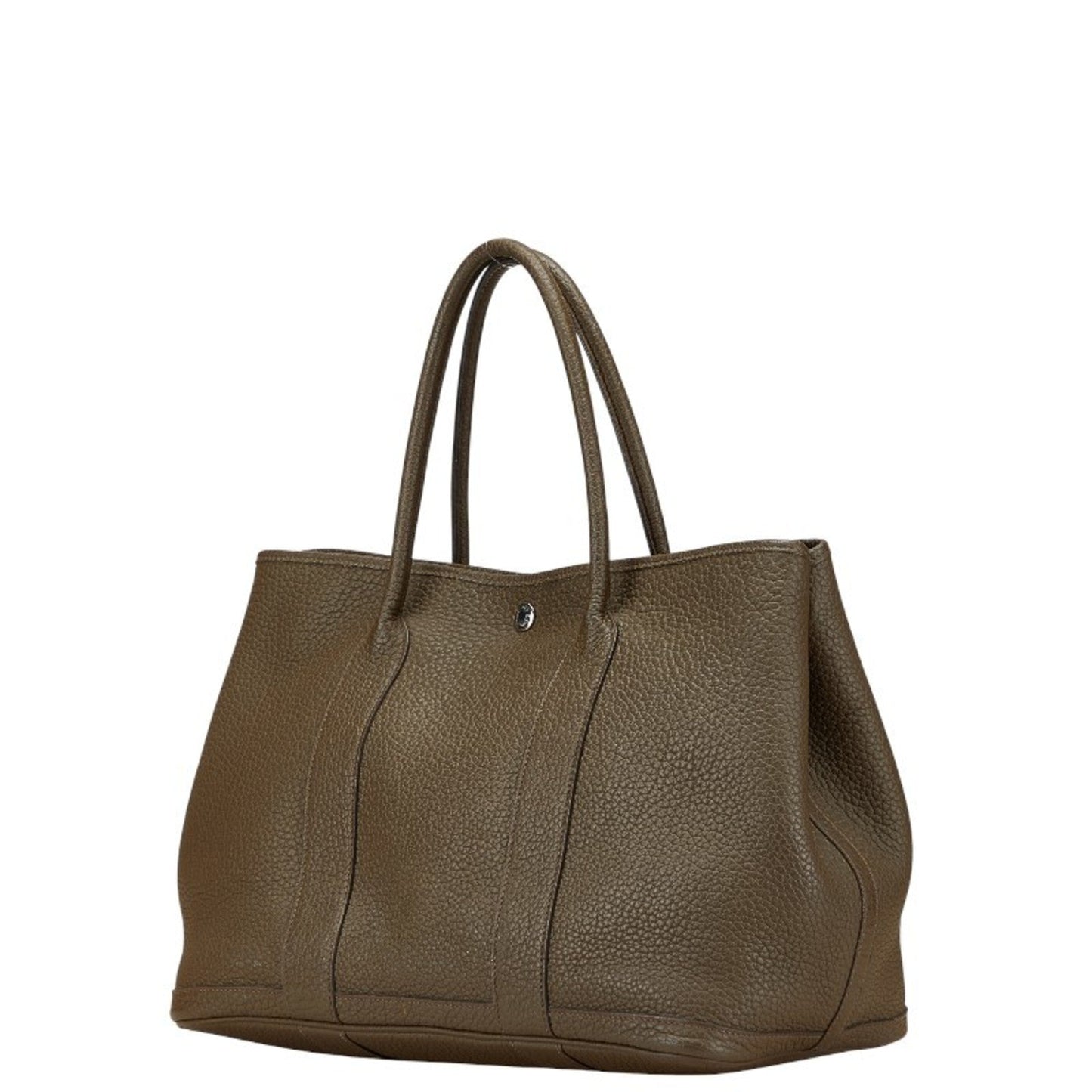 Hermes Garden Khaki Negonda Leather Handbag Tote Bag ( )