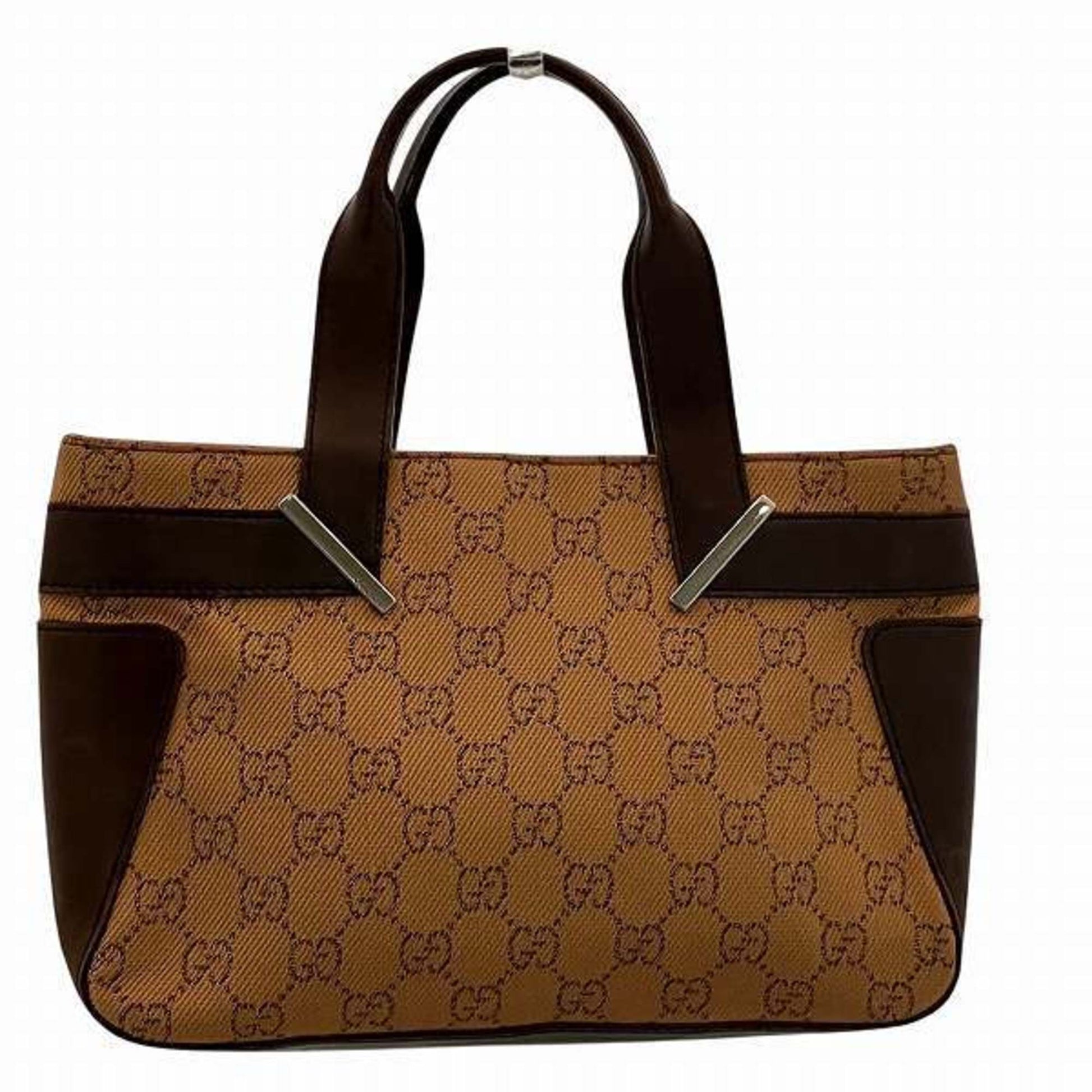 Gucci Leather Canvas Handbag