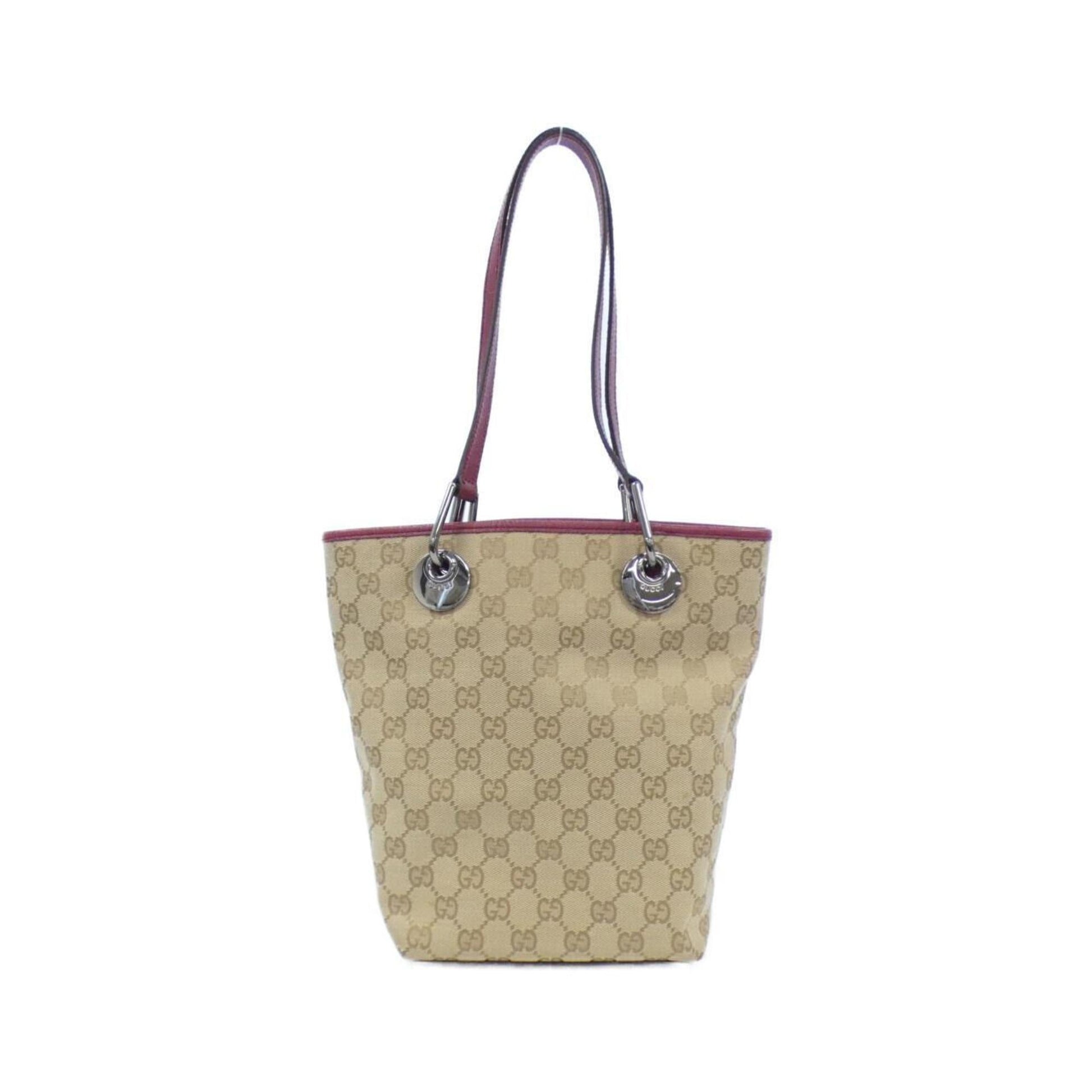 Gucci Leather Canvas Handbag