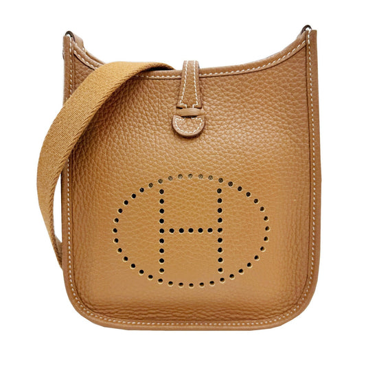Hermes Gold Taurillon Clemence Leather Shoulder Bag ( )