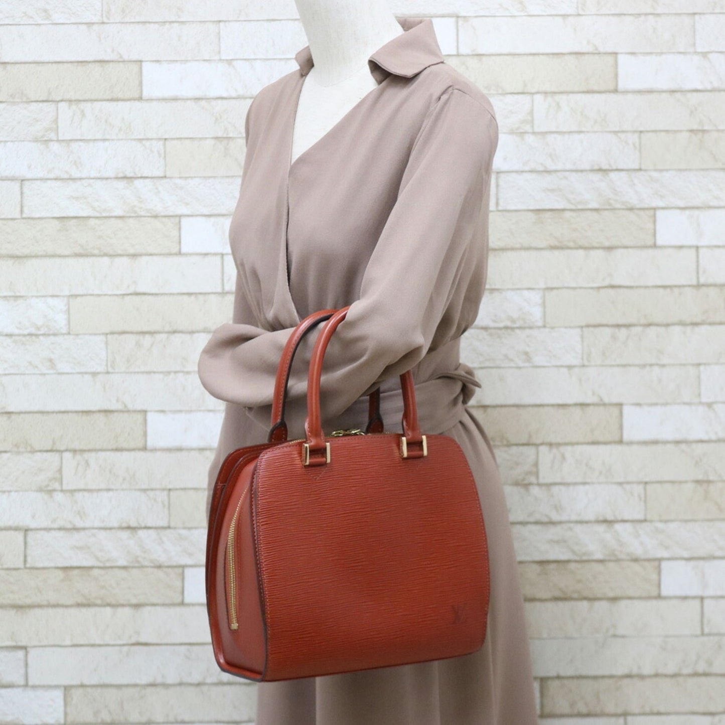 Louis Vuitton Handbag Epi Ponneuf Brown Kenyan Ladies