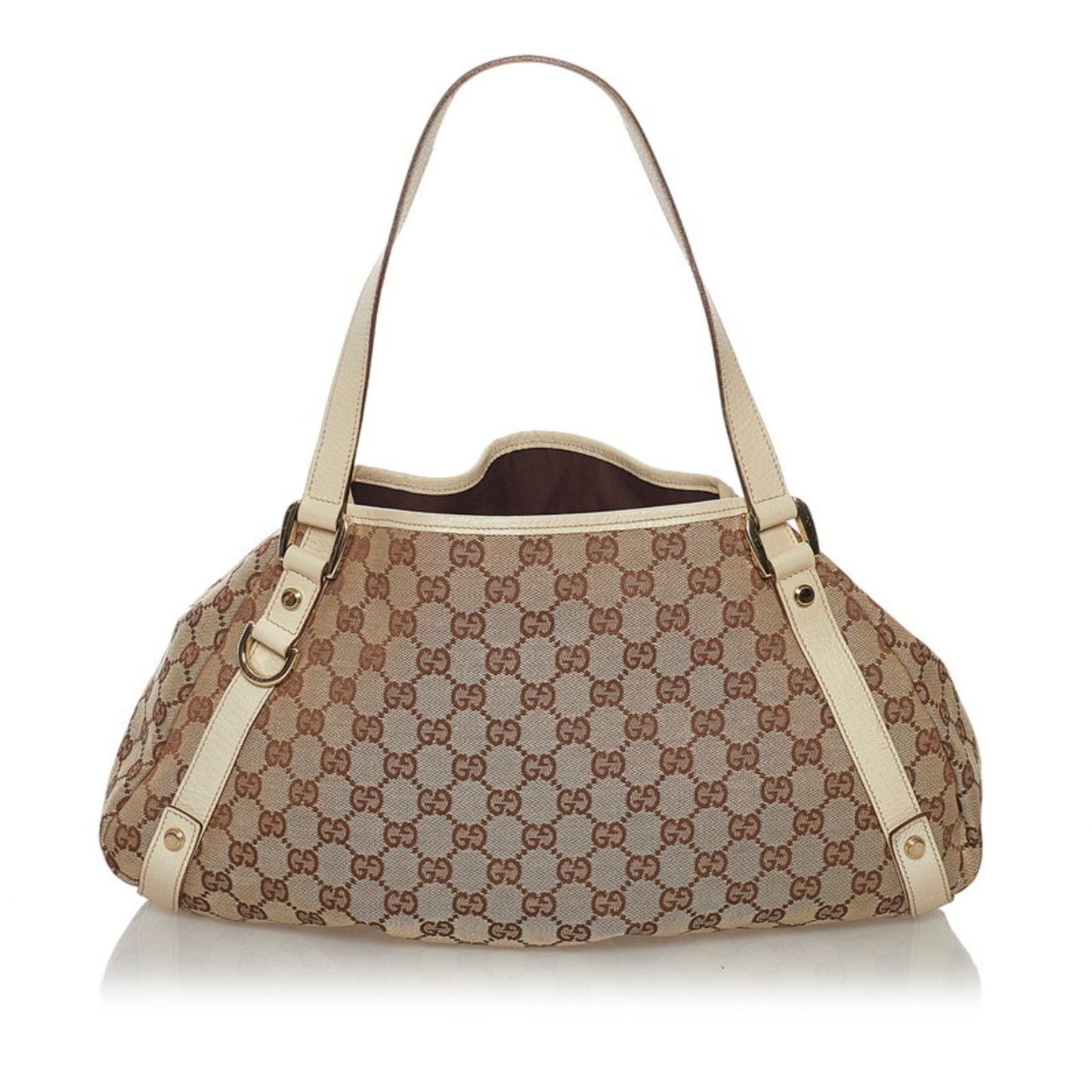 Gucci Beige Leather Canvas Handbag Style 4