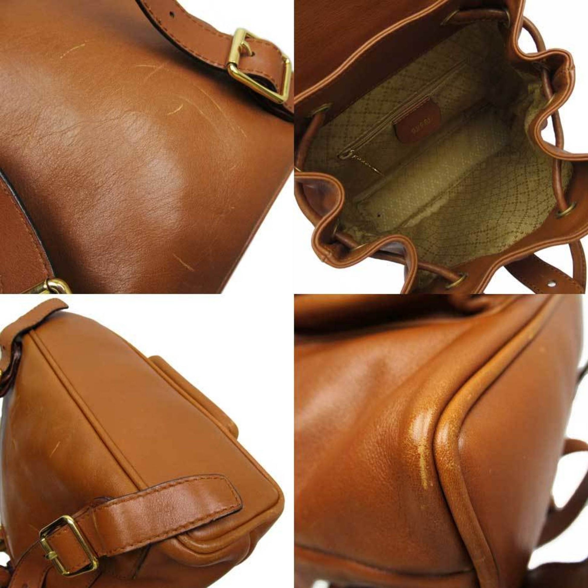 Gucci Bamboo Brown Leather Backpack Style 2