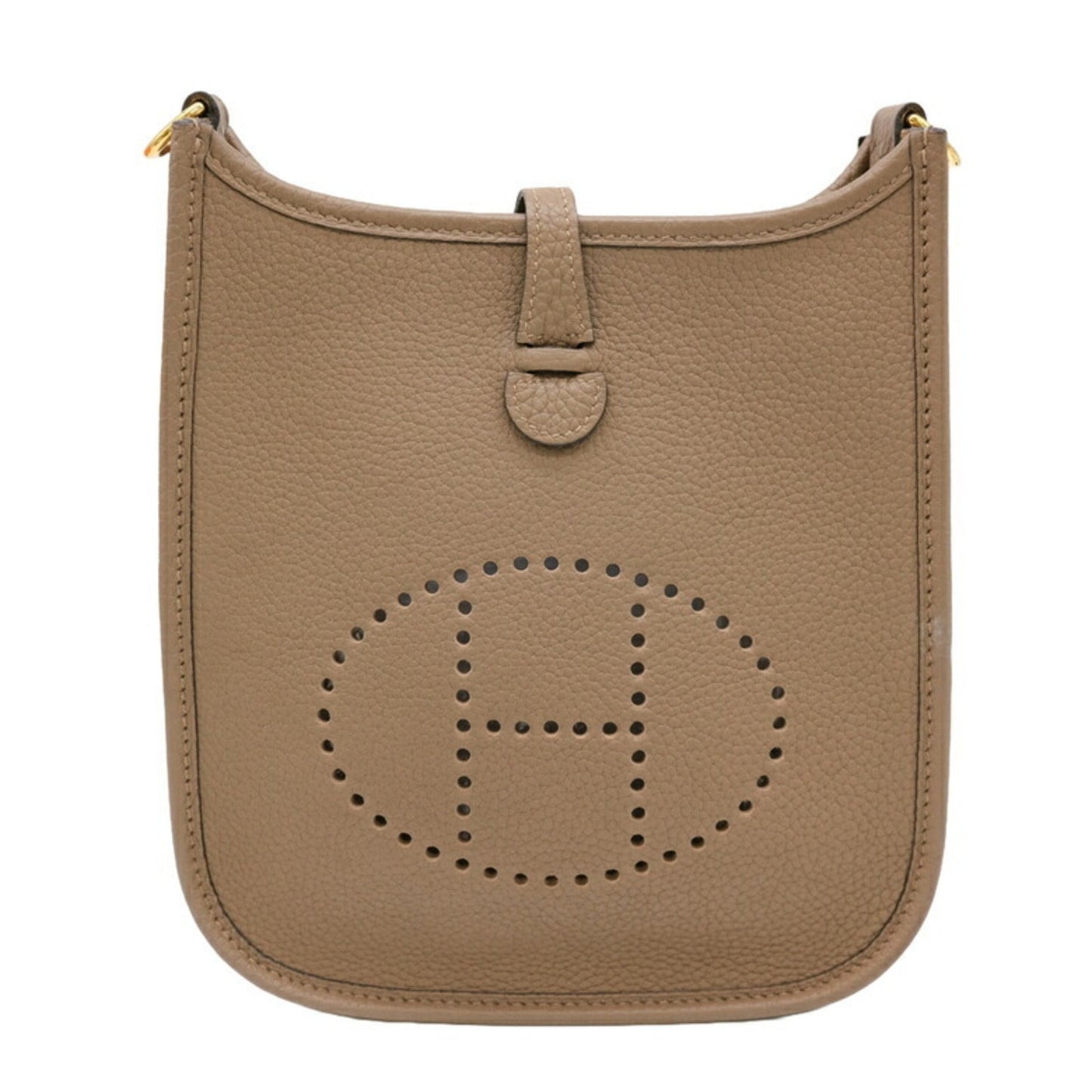 Hermes Etoupe Gray Taurillon Clemence Leather Shoulder Bag ( )