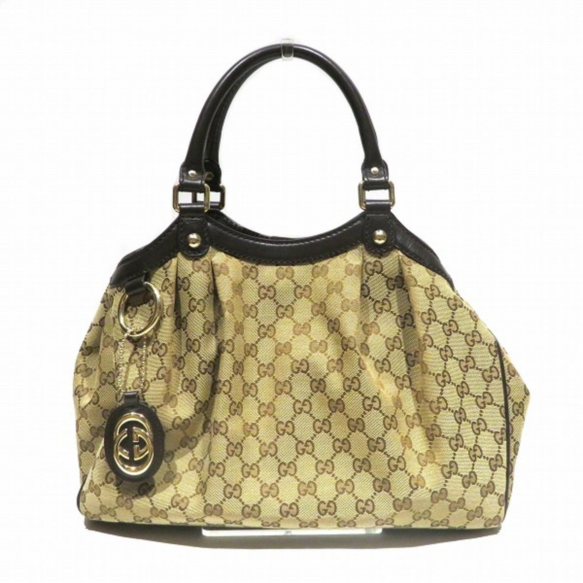 Gucci Leather Canvas Shoulder Bag