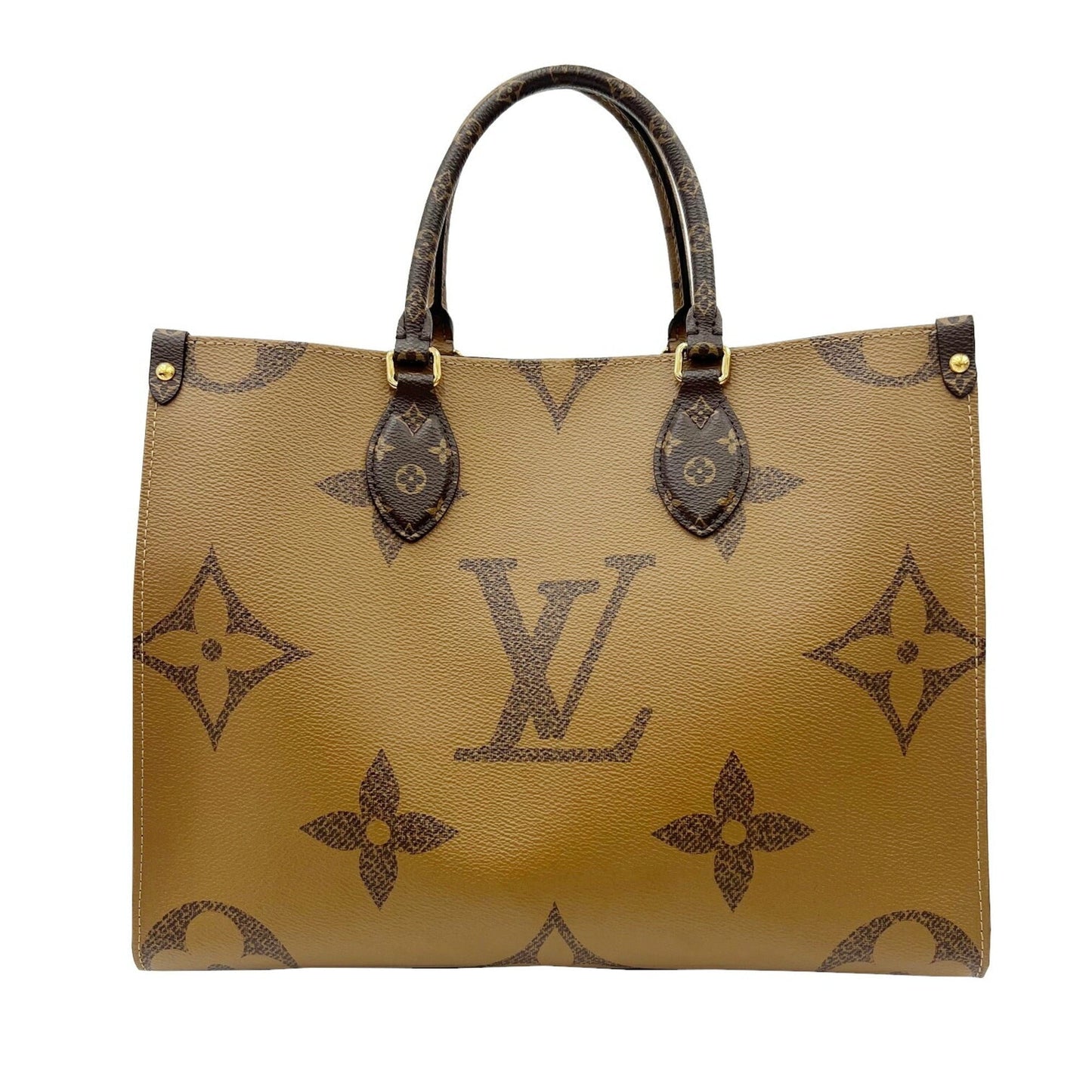 LOUIS VUITTON On the Go MM Giant Monogram Reverse Tote Bag HandBag Shoulder Women Men