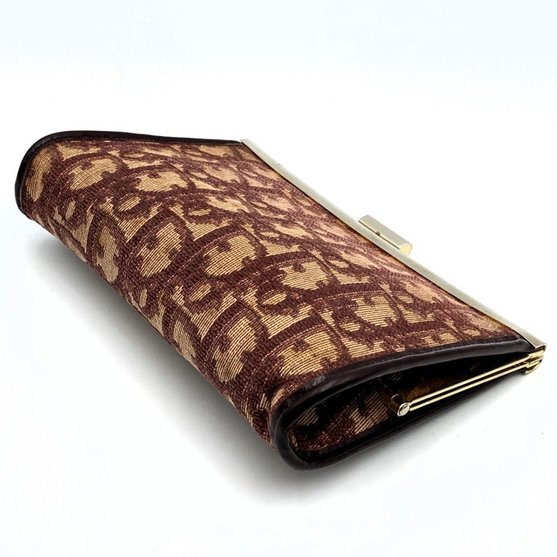 Christian Dior Beige Red Color Canvas Pouch ()