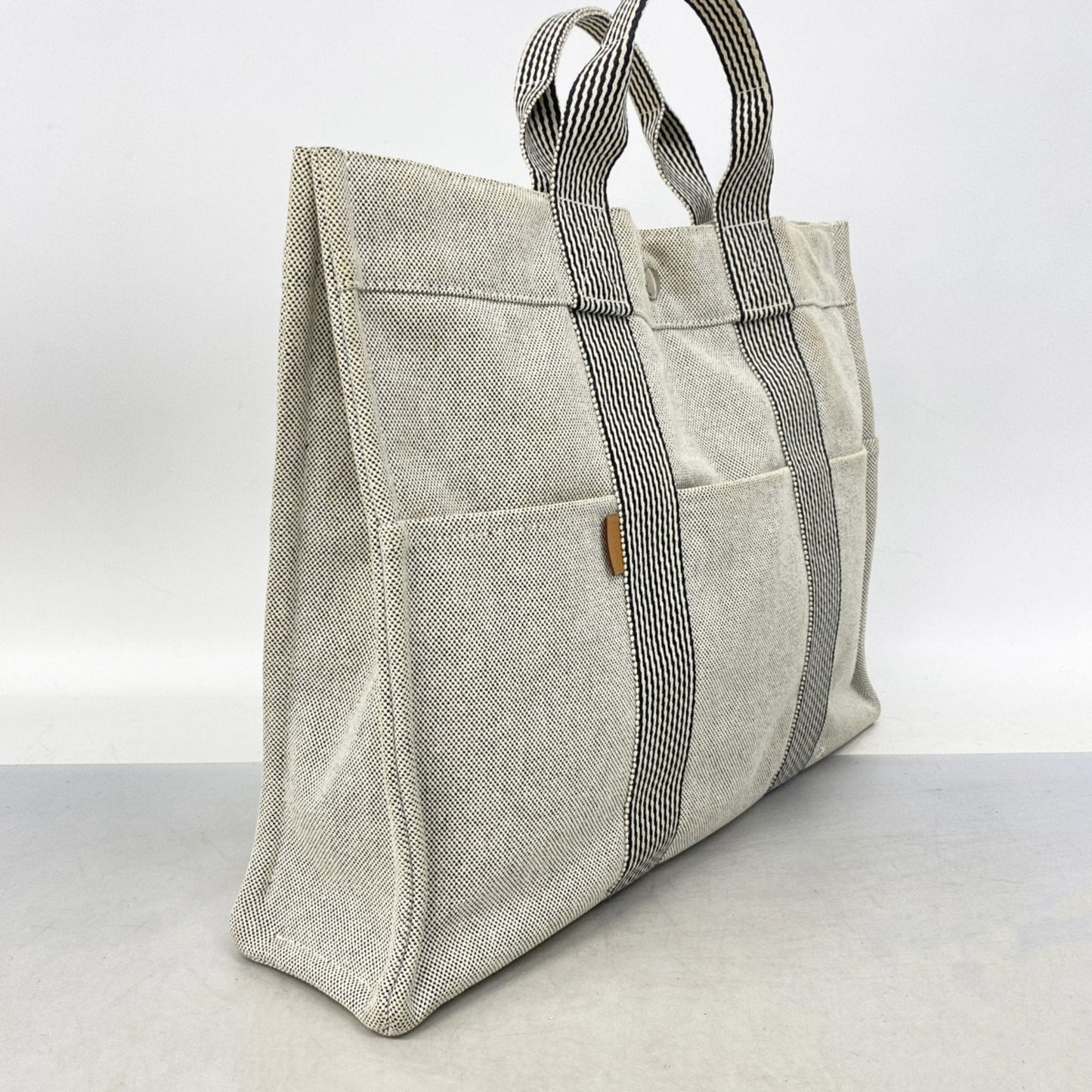 Hermes Gray Canvas Tote Bag ( )
