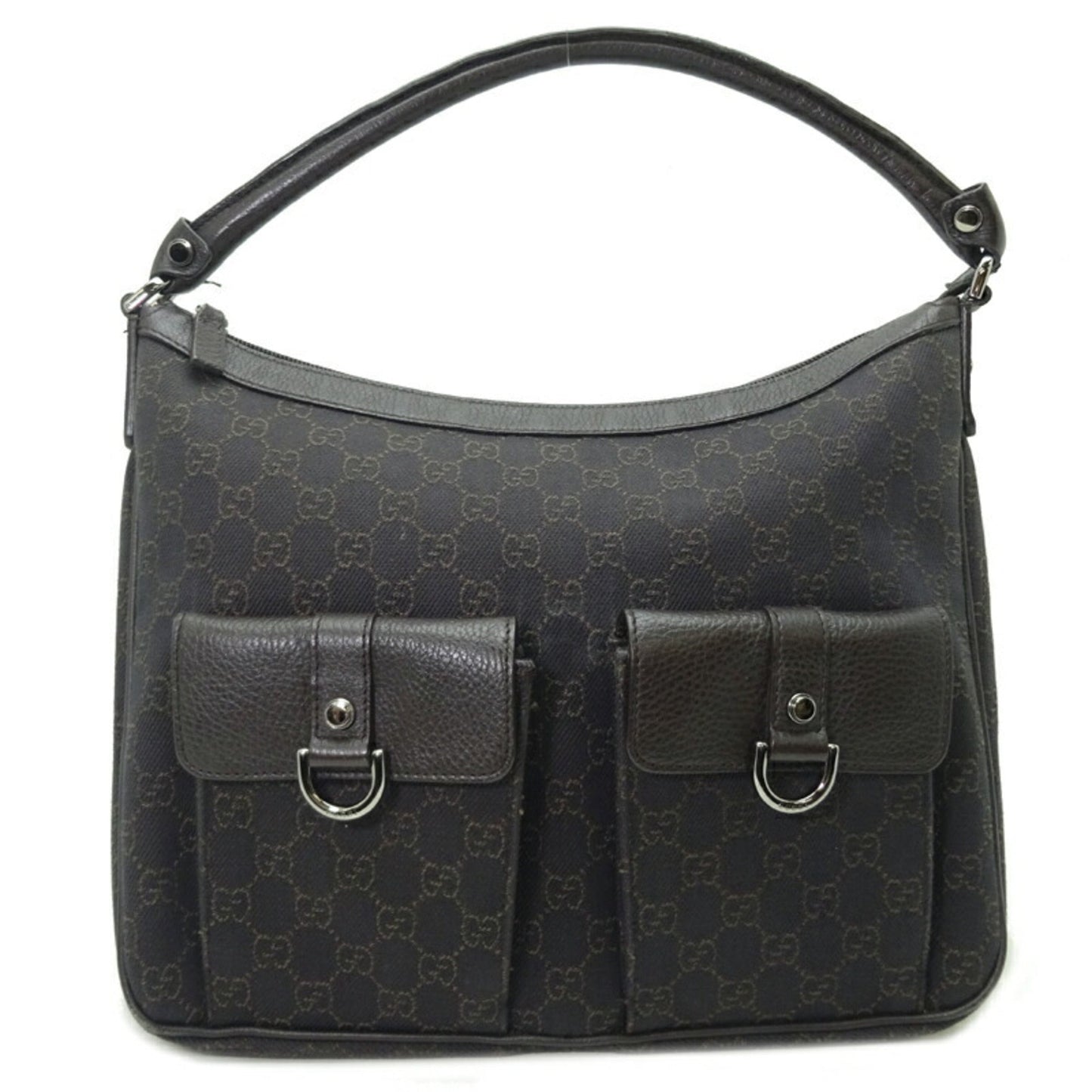 Gucci Leather Canvas Shoulder Bag