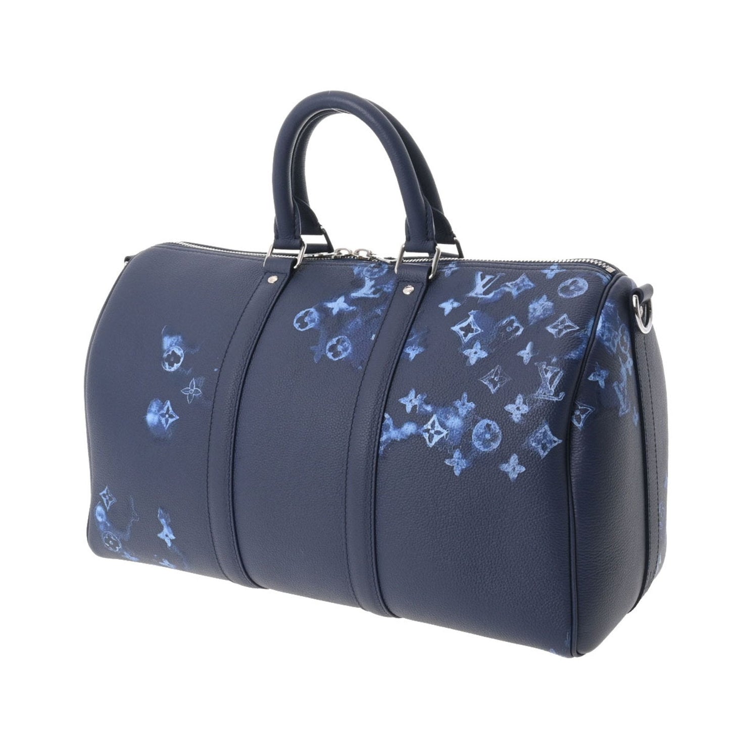 LOUIS VUITTON Water Color Keepall Bandouliere 40 Navy Men's Monogram Canvas Boston Bag