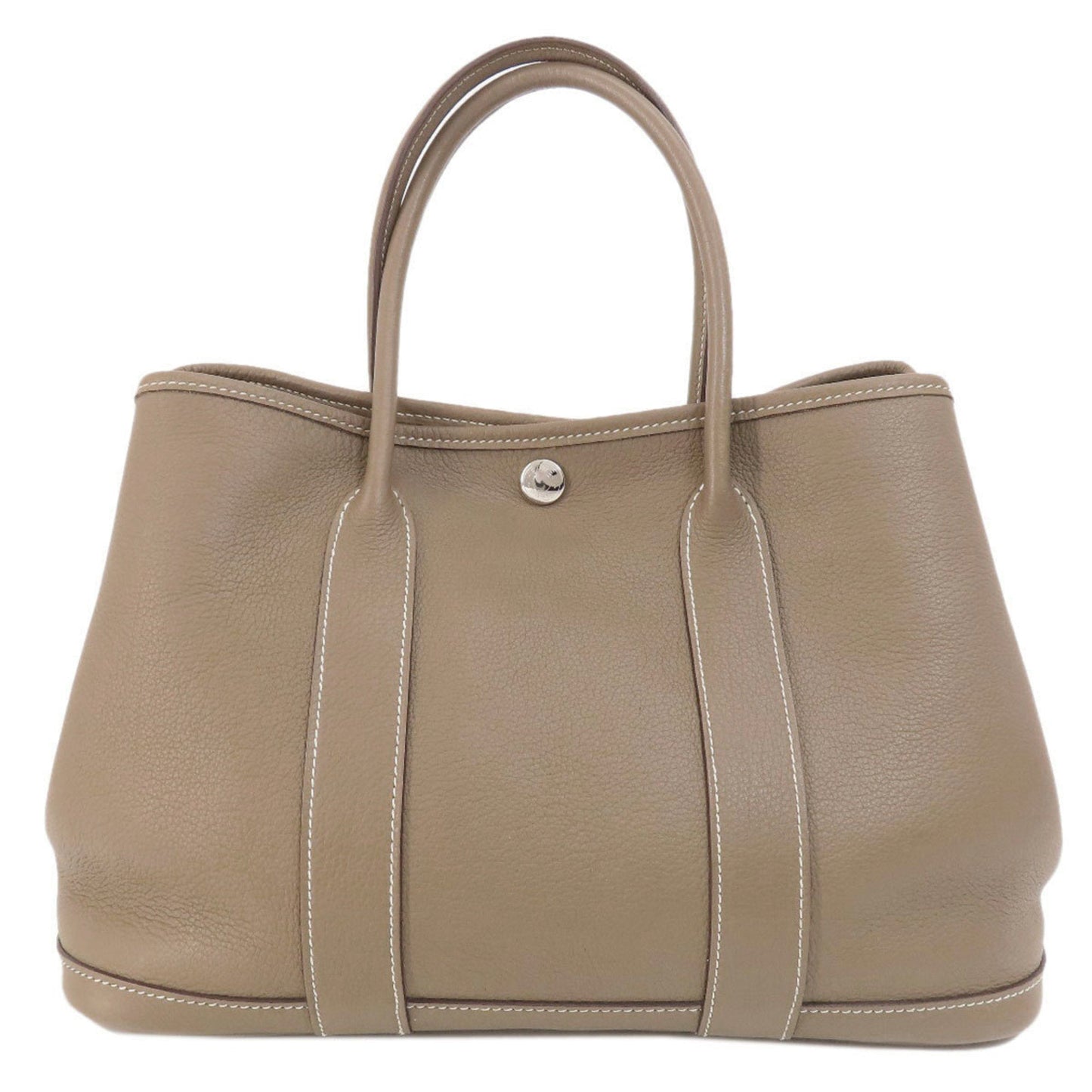 Hermes Garden Etoupe Gray Country Leather Handbag ( )