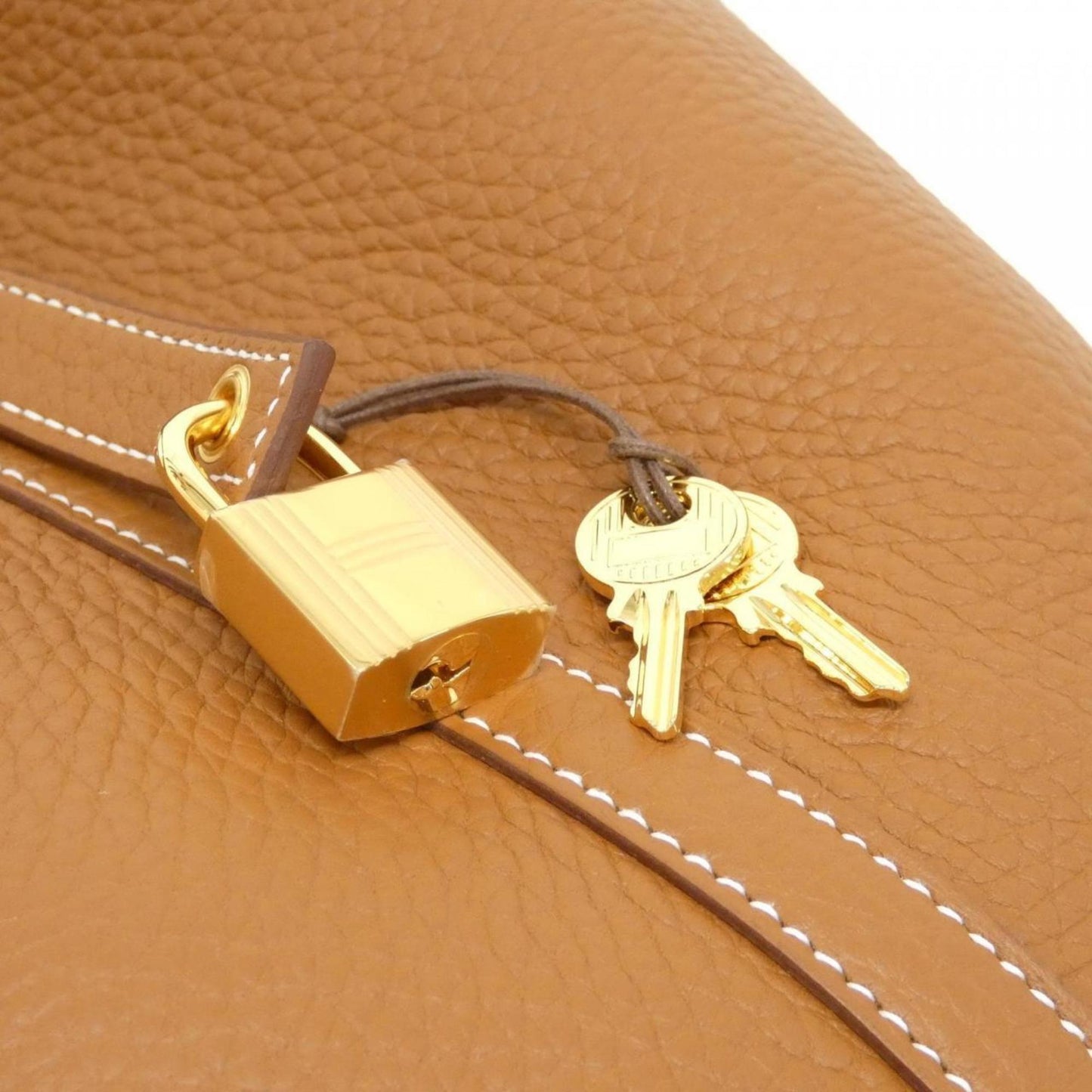 Hermes Gold Taurillon Clemence Leather Handbag ( )