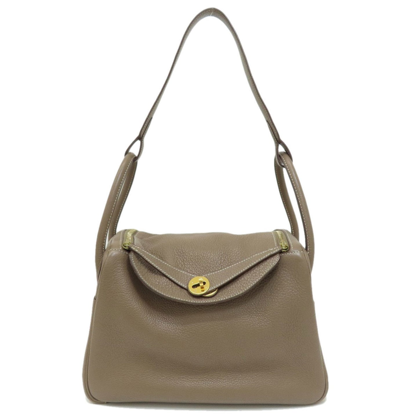 Hermes Etoupe Gray Taurillon Clemence Leather Handbag ( )