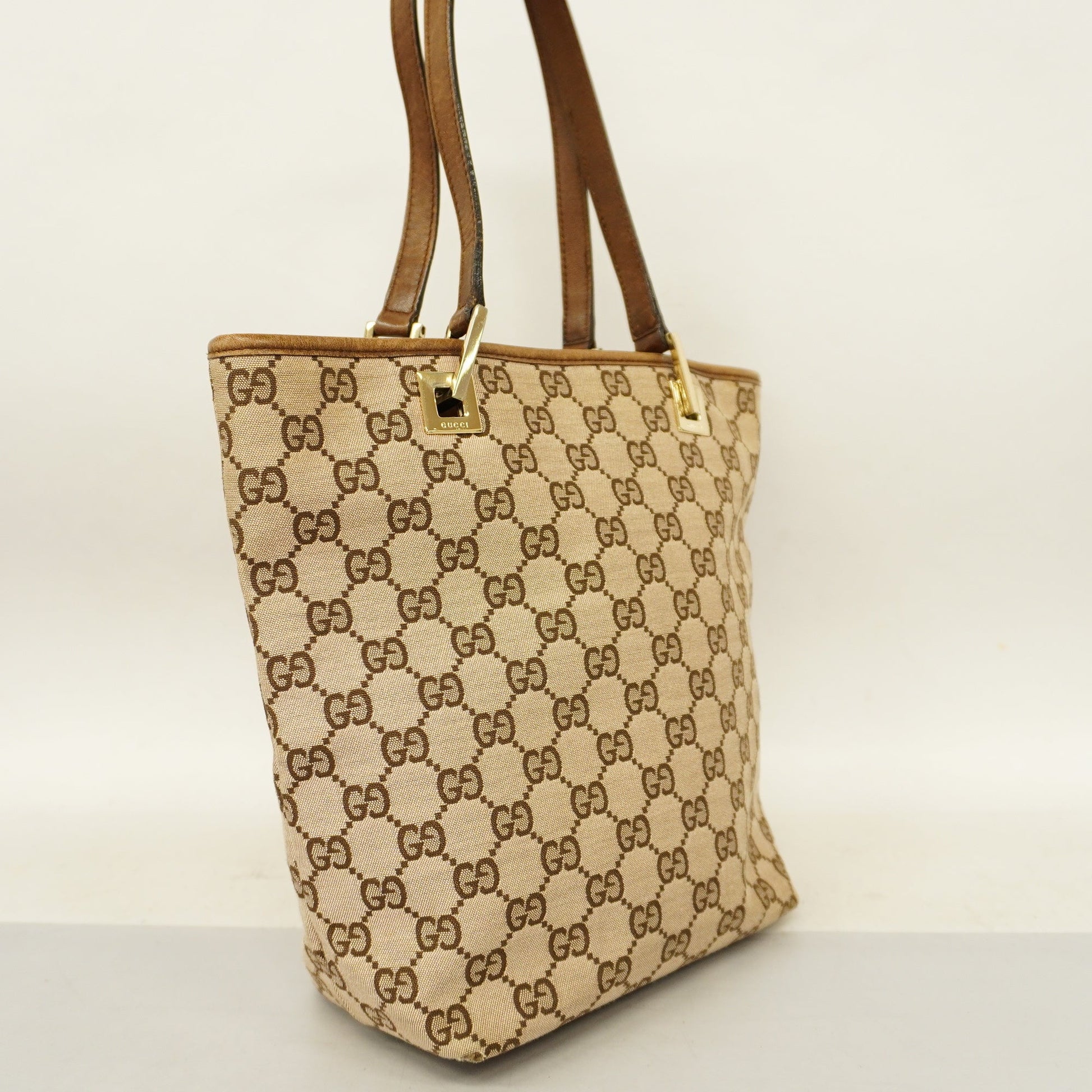 Gucci Leather Canvas Handbag