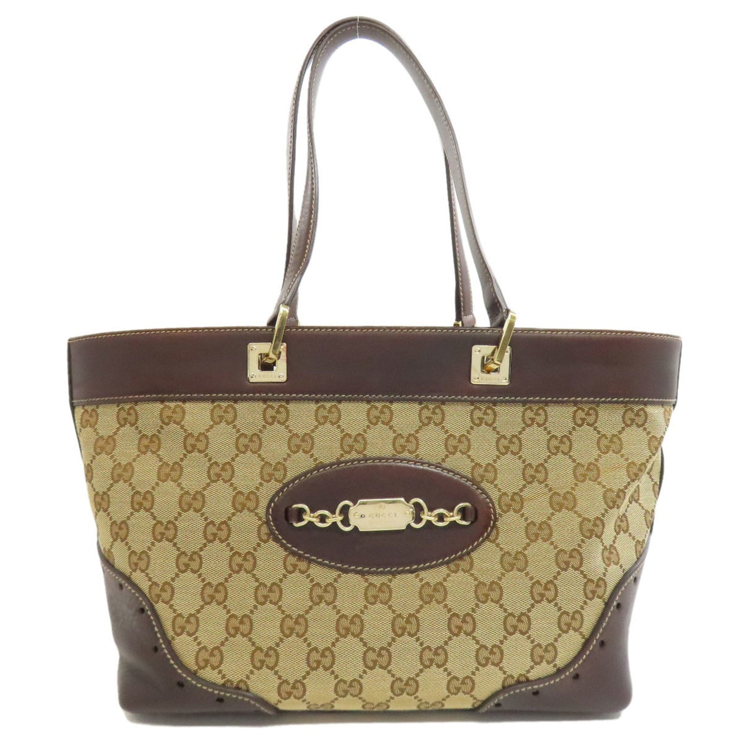 Gucci Leather Canvas Tote