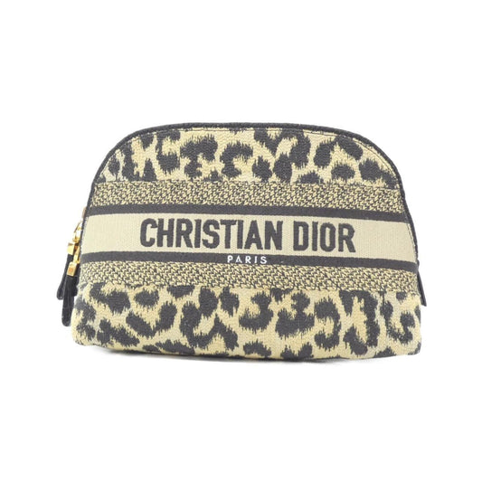 Christian Dior Beige Black Canvas Pouch ()