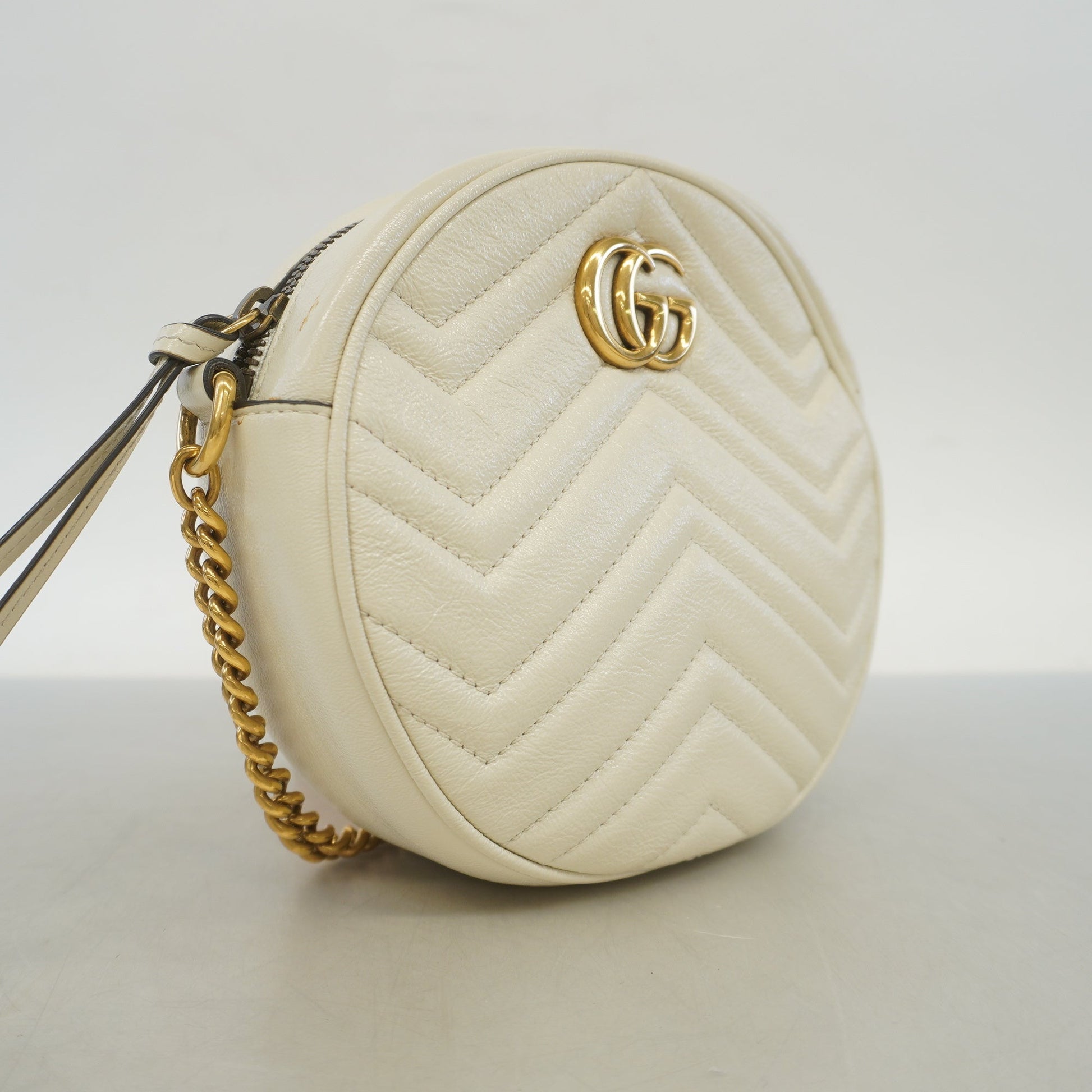 Gucci GG Marmont Gold Leather Shoulder Bag