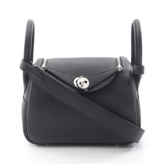 Hermes Lindy Black Taurillon Clemence Leather Shoulder Bag ( )
