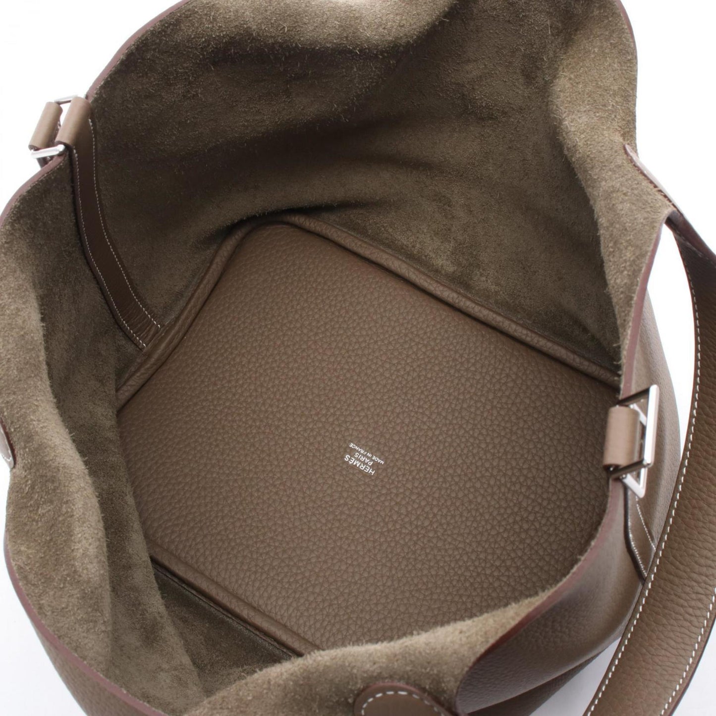 Hermes Brown Taurillon Clemence Leather Handbag ( )