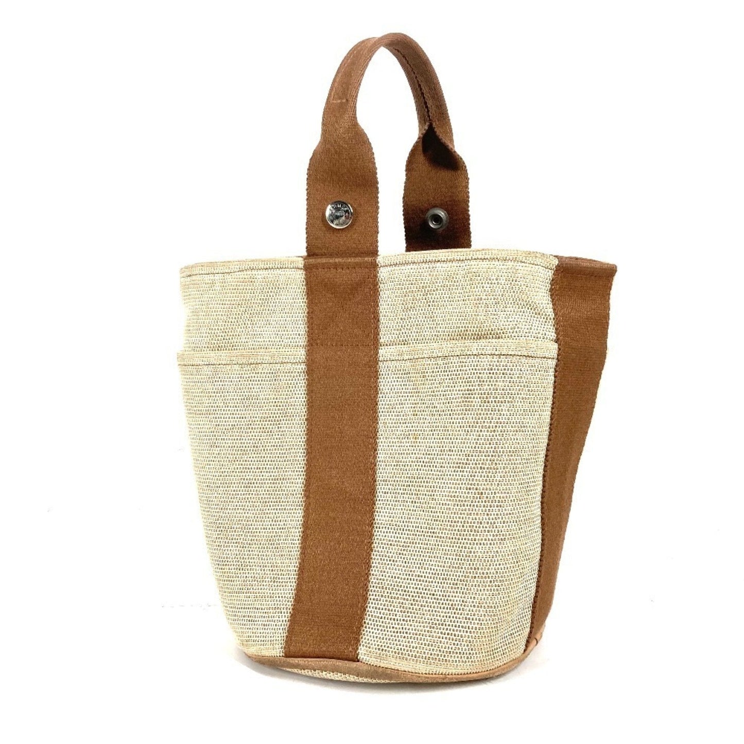 Hermes Brown Canvas Handbag ( )