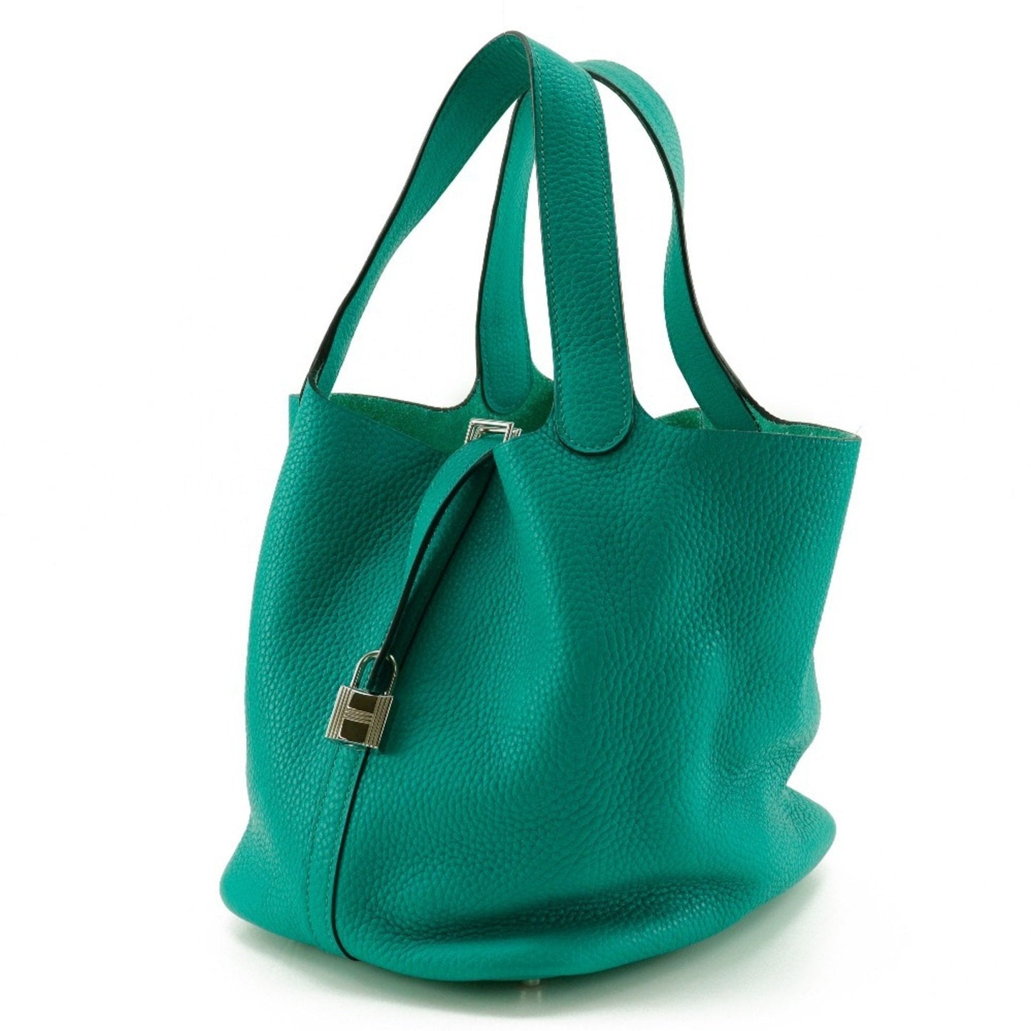Hermes Green Taurillon Clemence Leather Handbag ( )