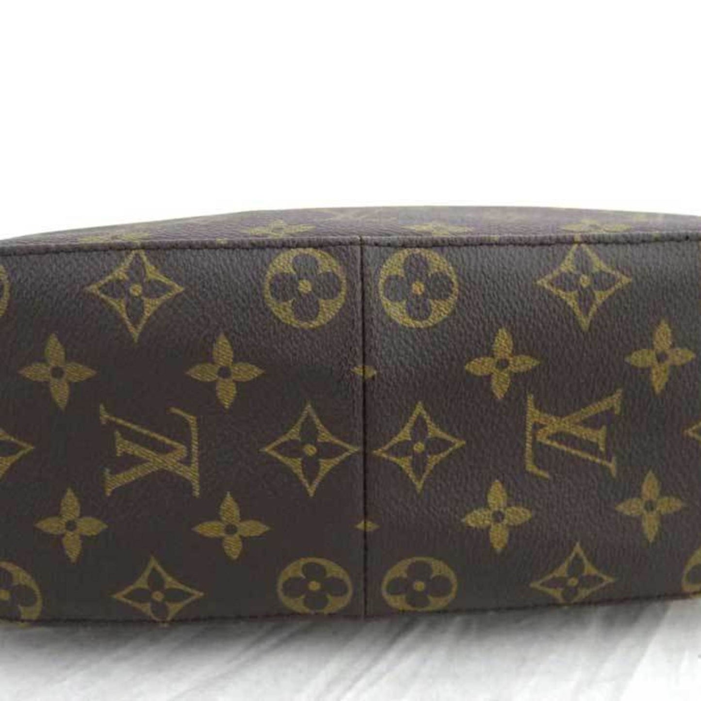 Louis Vuitton Bag Monogram Looping MM Black x Canvas Shoulder Handbag Ladies