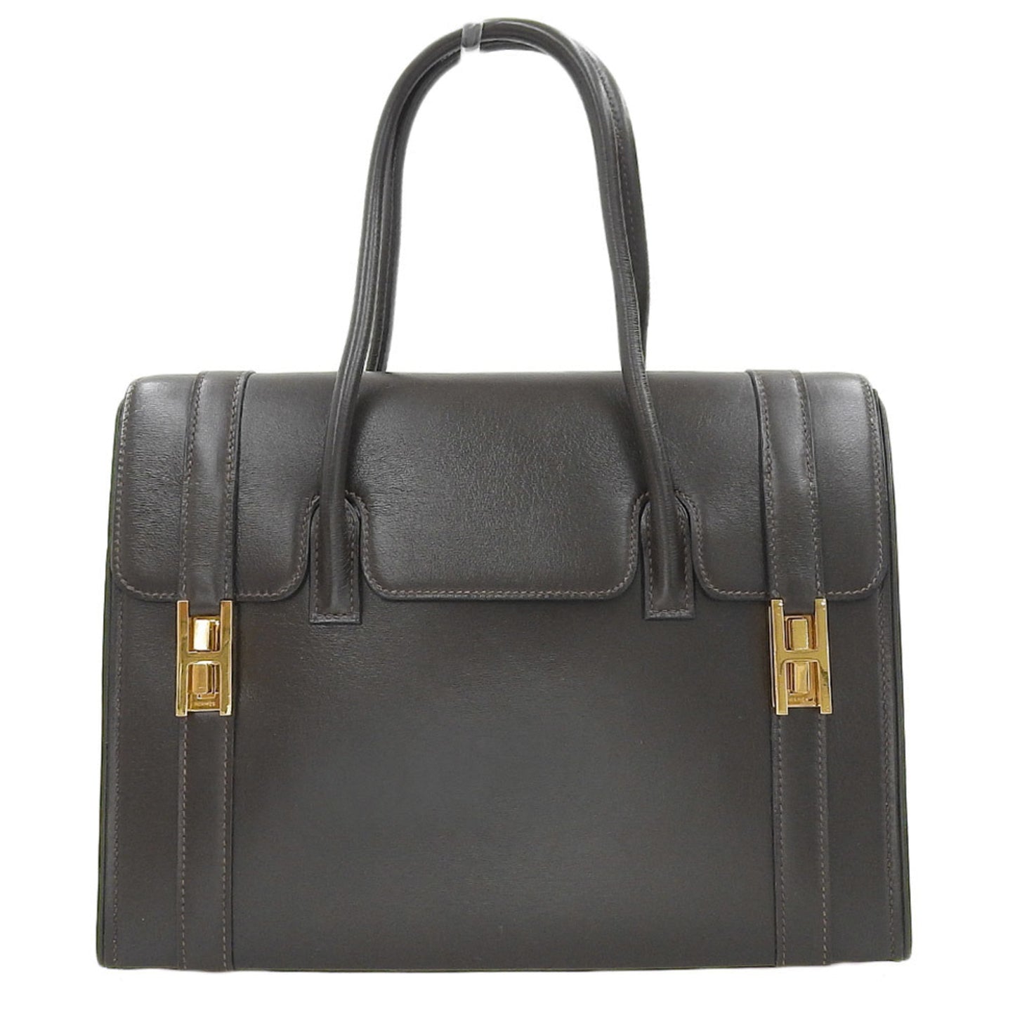 Hermes Chocolat Box Calf Leather Handbag ( )