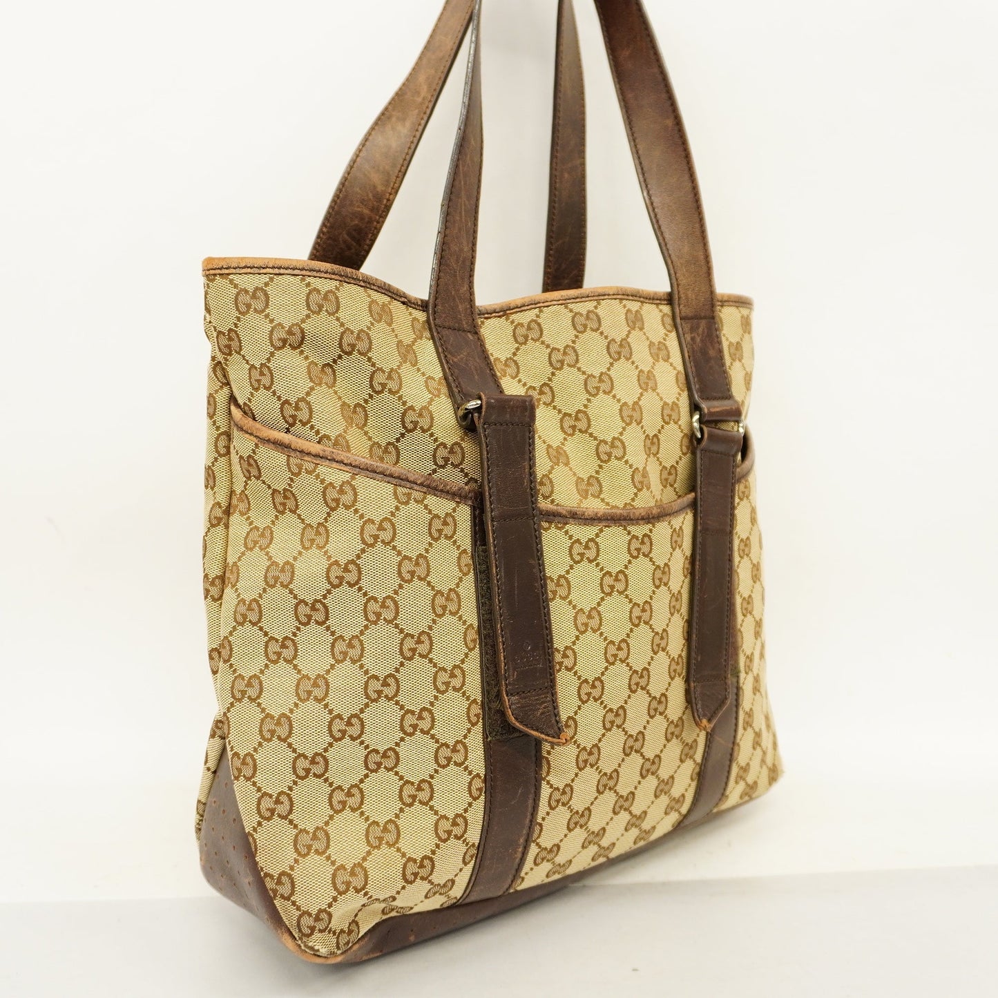 Gucci Leather Canvas Tote