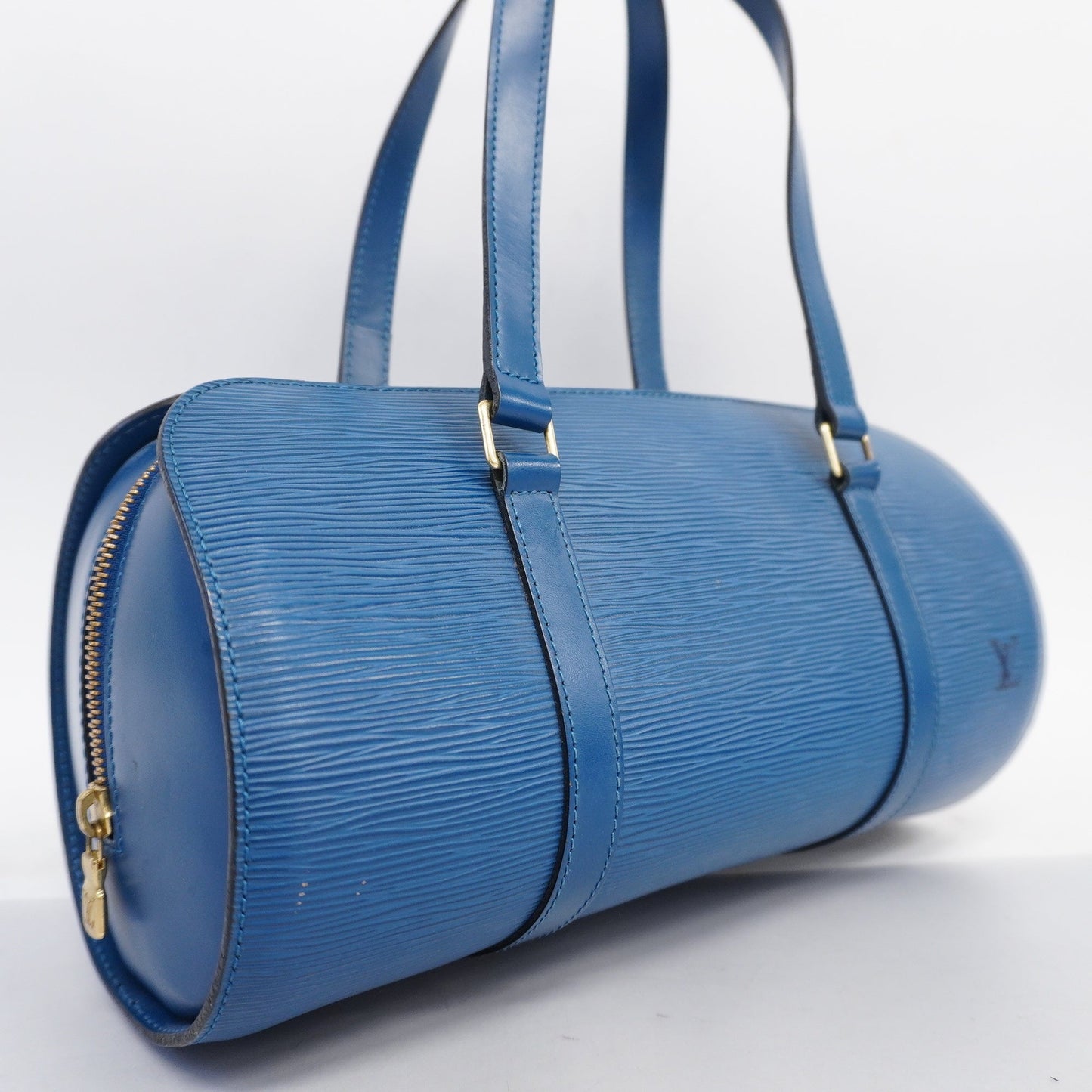 Louis VuittonAuth Epi Sufro Women's Handbag Toledo Blue
