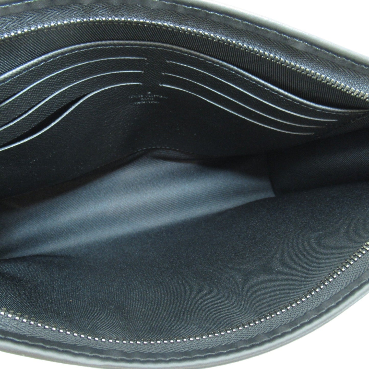 LOUIS VUITTON Pochette Voyage MM Black Monogram eclipse PVC coated canvas Clutch