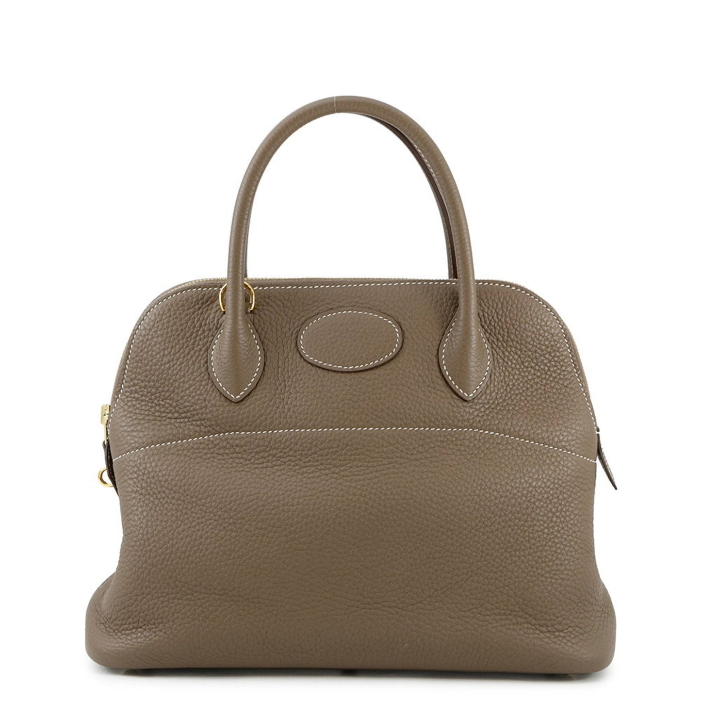 Hermes Etoupe Gray Taurillon Clemence Leather Handbag ( )