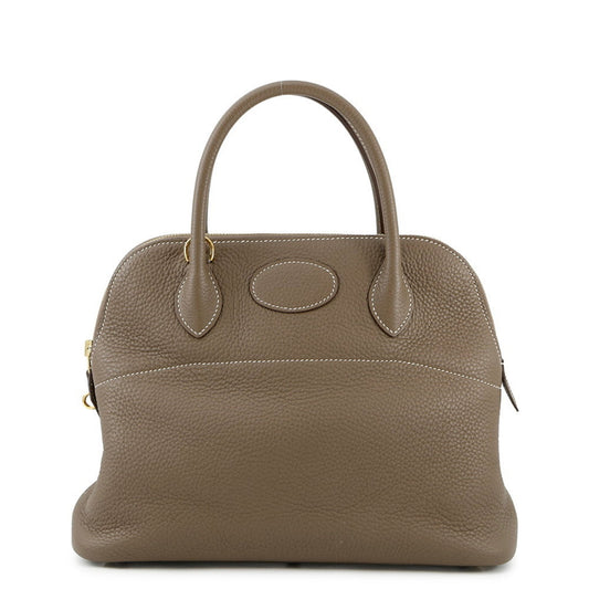 Hermes Etoupe Gray Taurillon Clemence Leather Handbag ( )