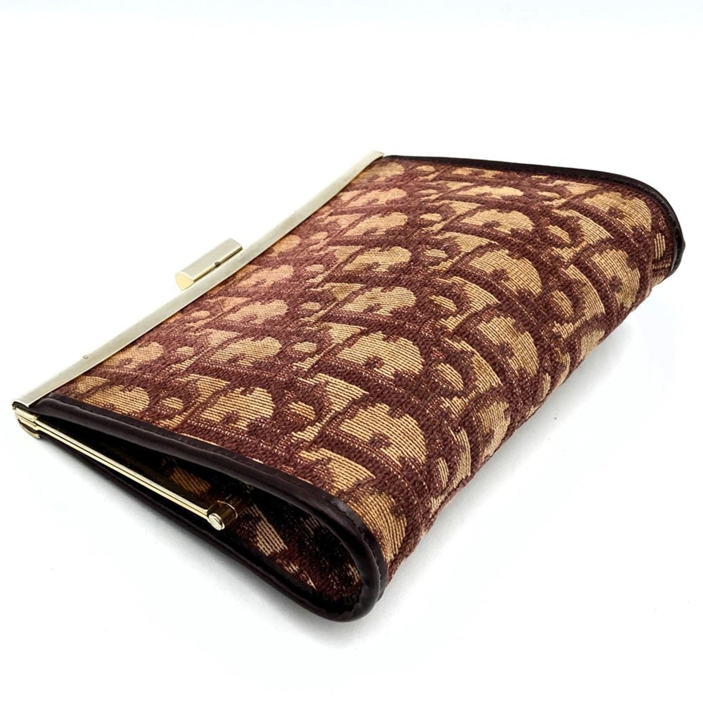Christian Dior Beige Red Color Canvas Pouch ()