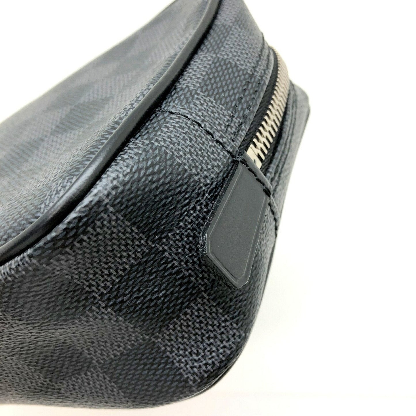 LOUIS VUITTON Truth Toilette PM Damier Graphite Black Silver Hardware Pouch Men's Clutch