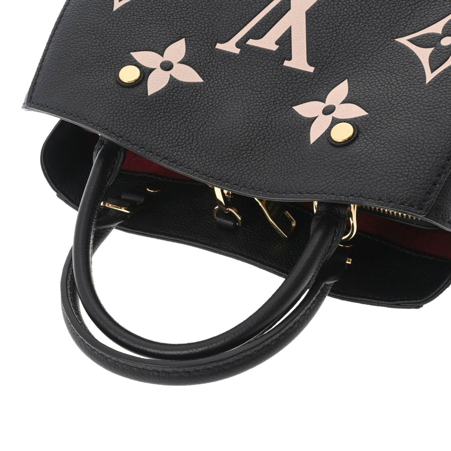 LOUIS VUITTON Monogram Emplant Montaigne BB Noir Beige Women's Bag