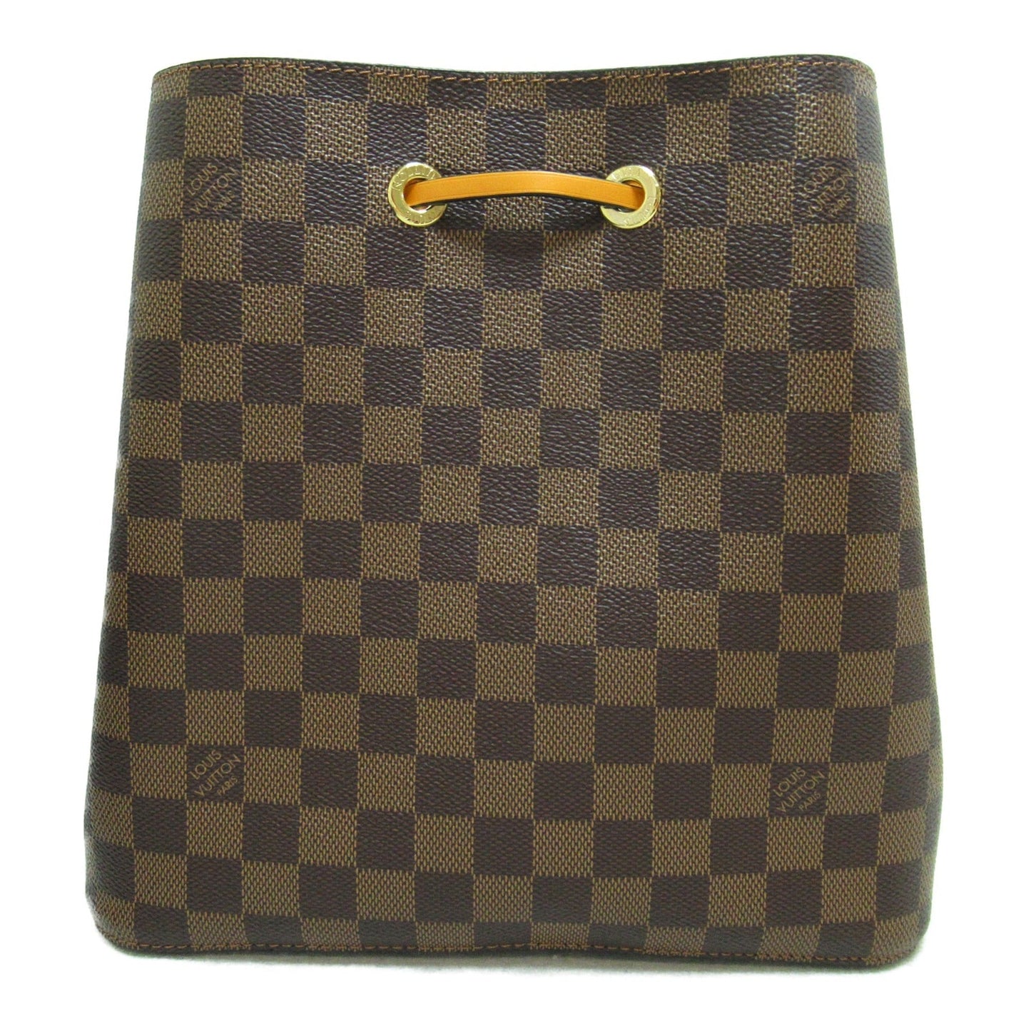 LOUIS VUITTON Neo Noe Shoulder Bag Brown Ebene Saffron Damier PVC coated canvas