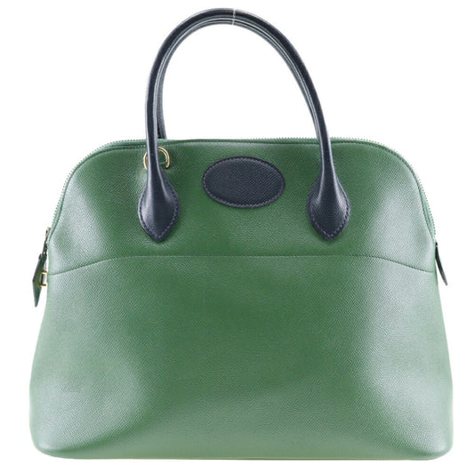 Hermes Green Navy Courchevel Leather Handbag ( )