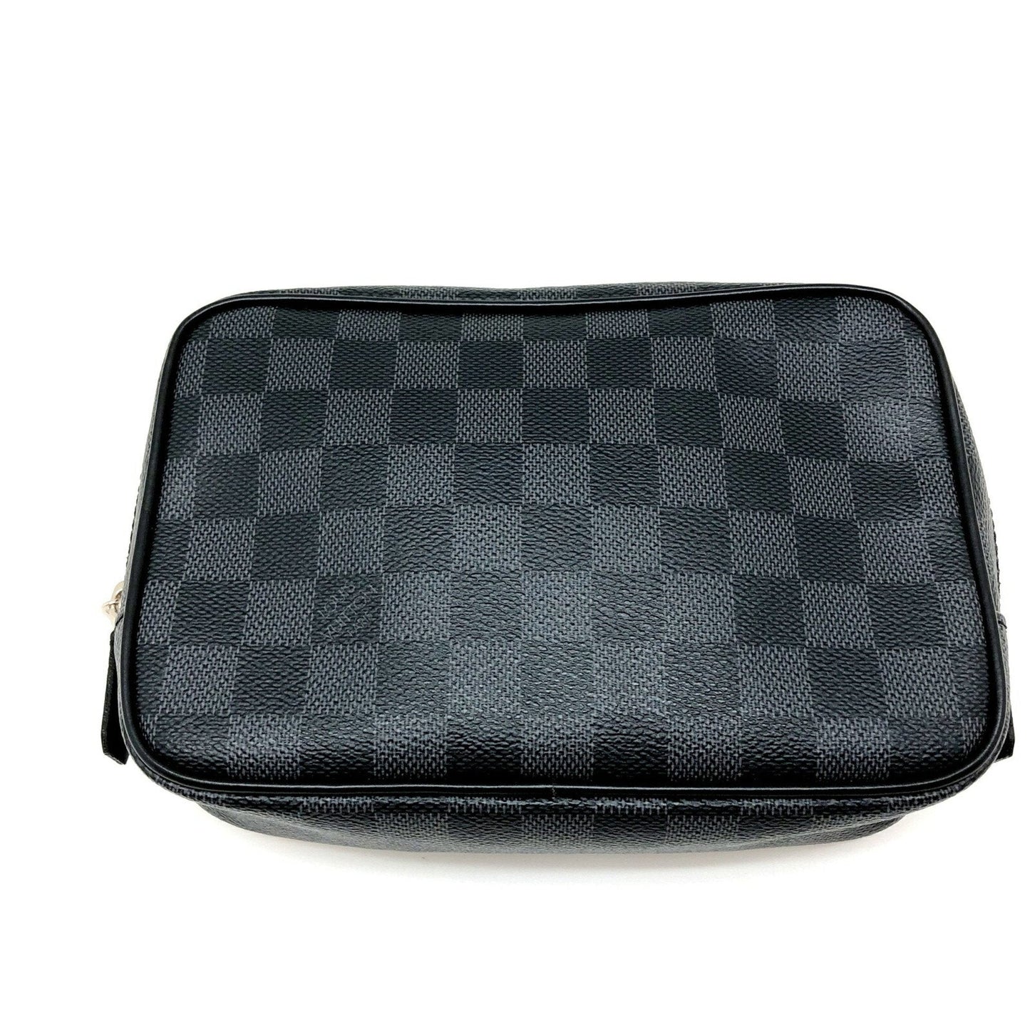 LOUIS VUITTON Truth Toilette PM Damier Graphite Black Silver Hardware Pouch Men's Clutch