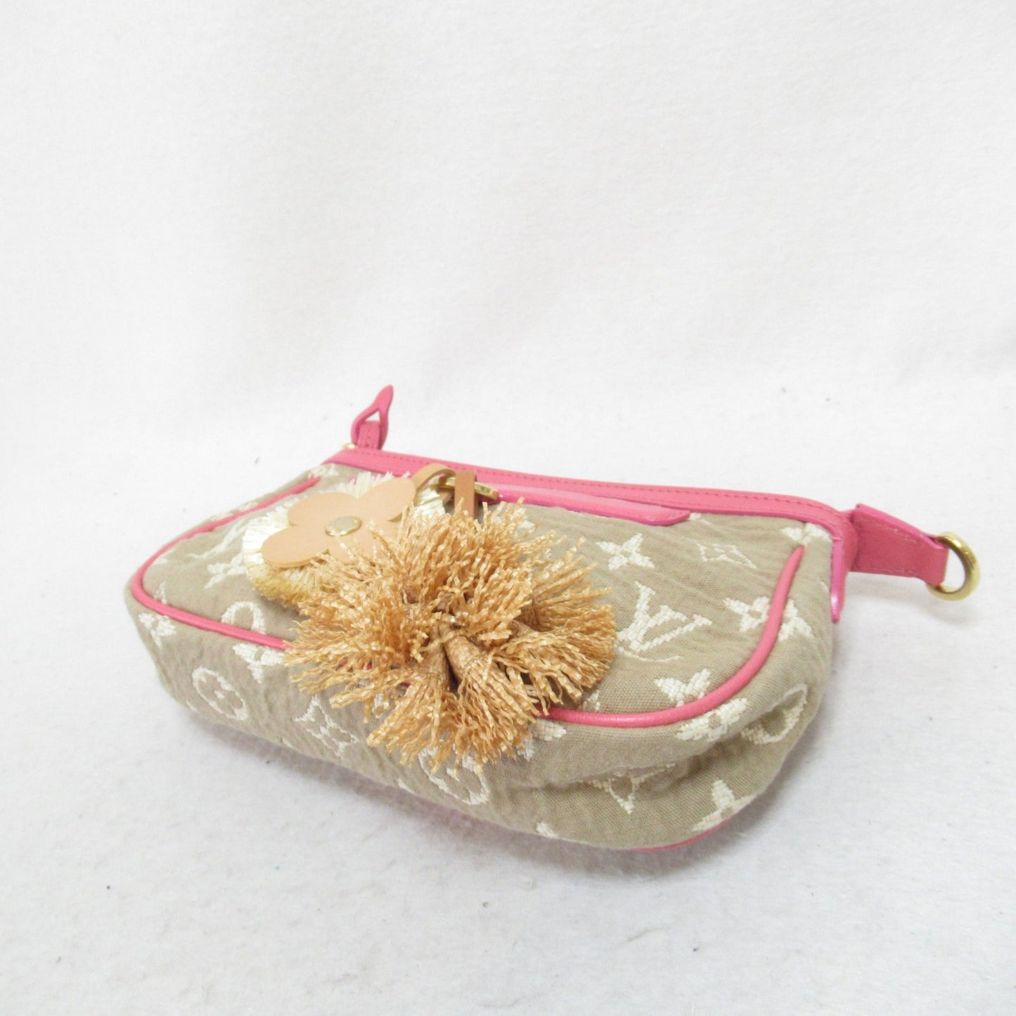 Louis Vuitton Pochette Accessoires Accessory Pouch Pink Rose PVC coated canvas Monogram Sabia Clutch