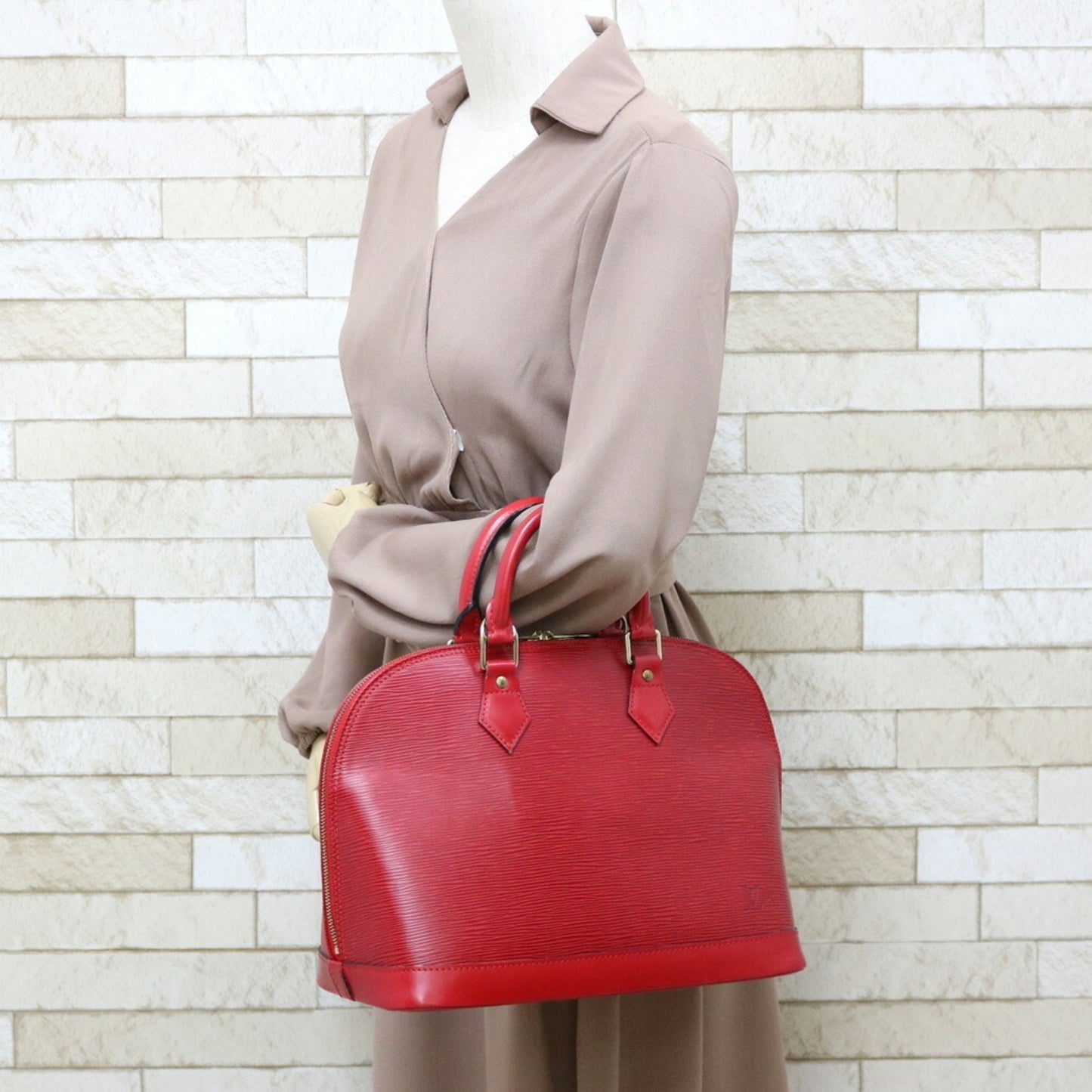 Louis Vuitton Handbag Epi Arma Red Castilean Ladies Leather