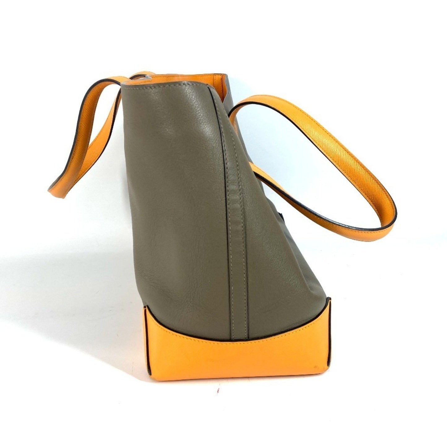 Hermes Grayish Yellow Epsom Leather Evercalf Leather Shoulder Bag Tote Bag ( )
