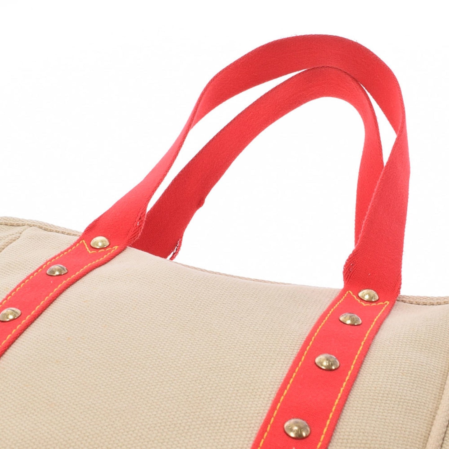 LOUIS VUITTON Antigua Hippo MM Beige Women's Cotton Canvas Handbag